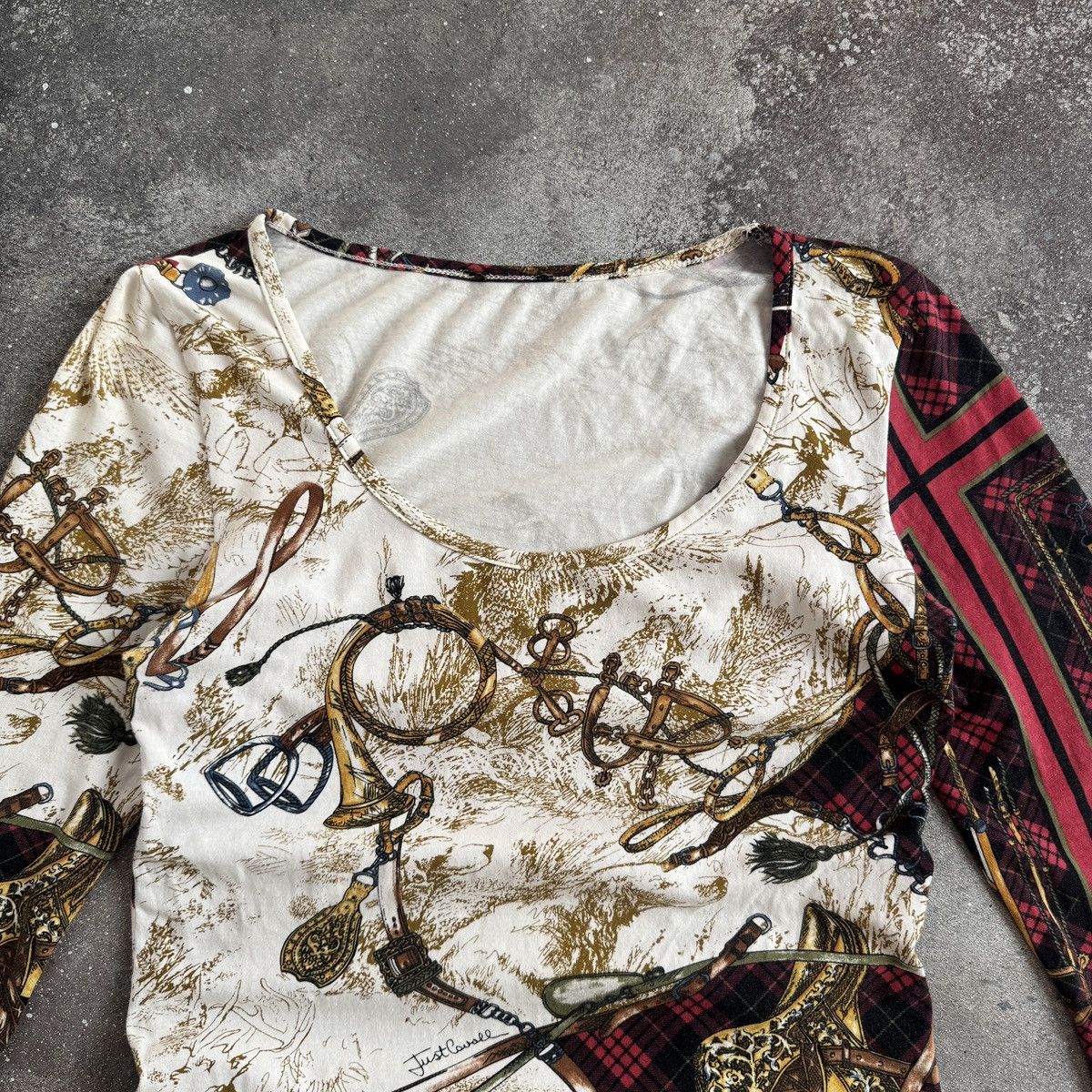 Roberto Cavalli Just Cavalli by Roberto Cavalli Vintage Y2K 3/4 Sleeve Top Size M / US 6-8 / IT 42-44 - 4 Thumbnail