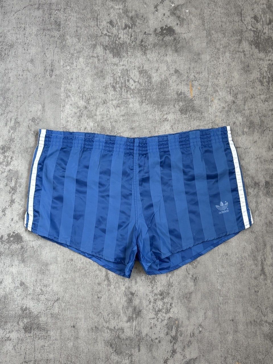 Adidas Vintage 1980's Adidas West Germany Striped Nylon Shorts Blue Size US 36 / EU 52 - 1 Thumbnail