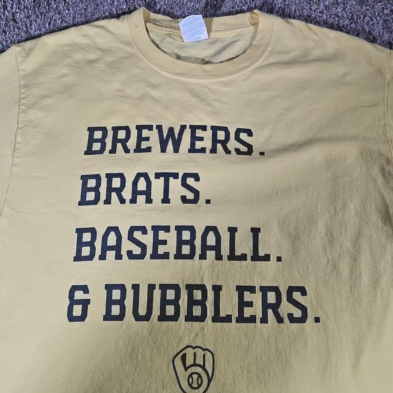 Port Authority Brewers. Brats. Baseball. & Bubblers Medium Tshirt Size ONE SIZE - 2 Thumbnail