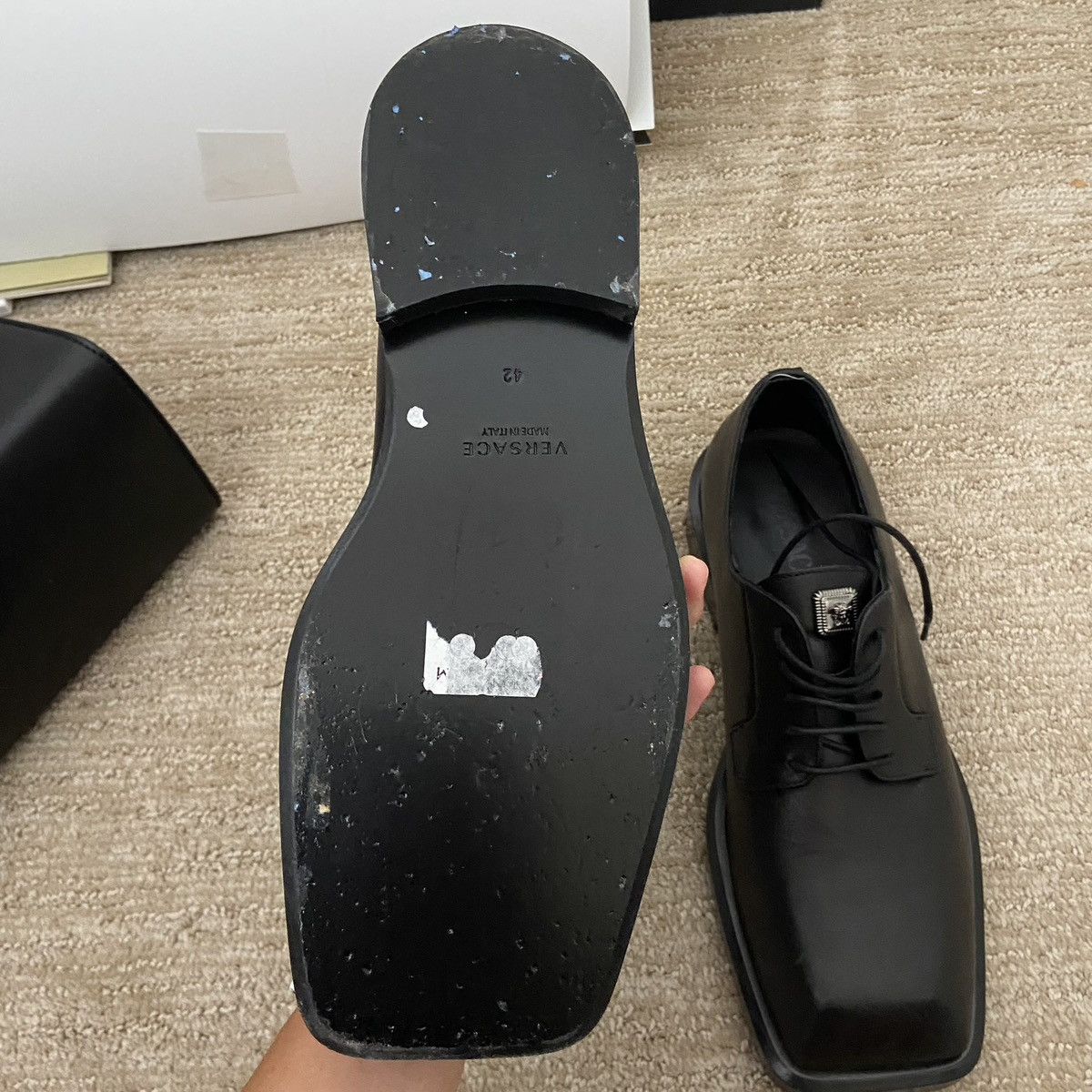 Versace Versace black square toe derby loafer Size US 9 / EU 42 - 2 Thumbnail