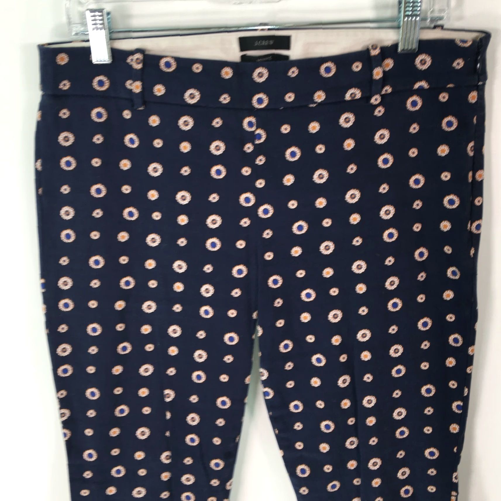 Vintage J.Crew Women's Mid Rise Casual Floral Capri Pants Size 8 Navy Blue Size 30" / US 8 / IT 44 - 2 Thumbnail