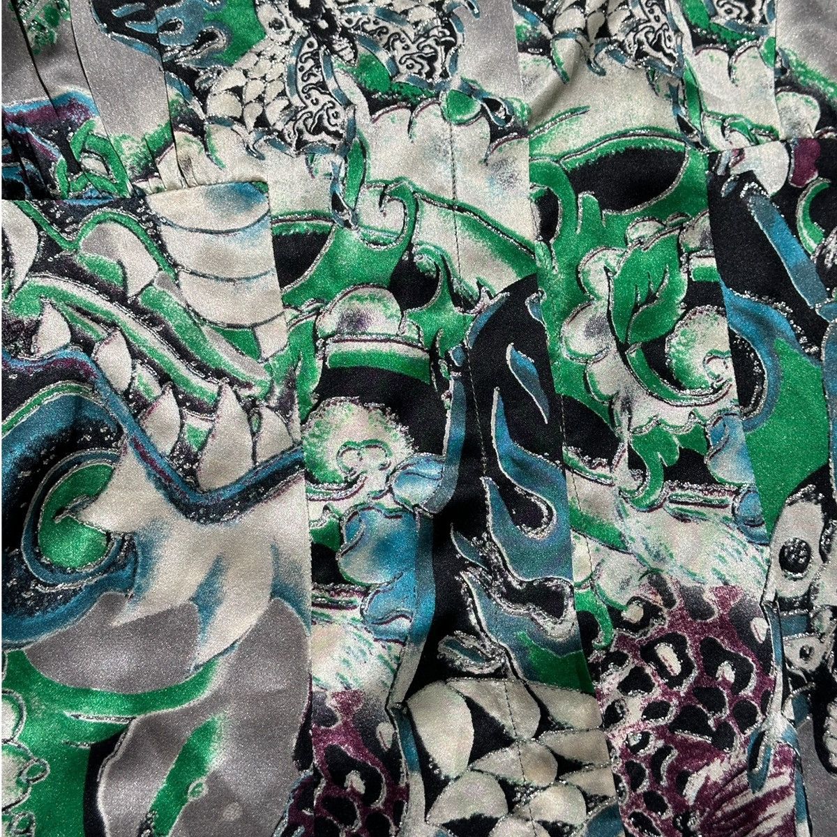 Just Cavalli × Roberto Cavalli Tattoo Tiger Graphic silk shirt Size M / US 6-8 / IT 42-44 - 5 Thumbnail