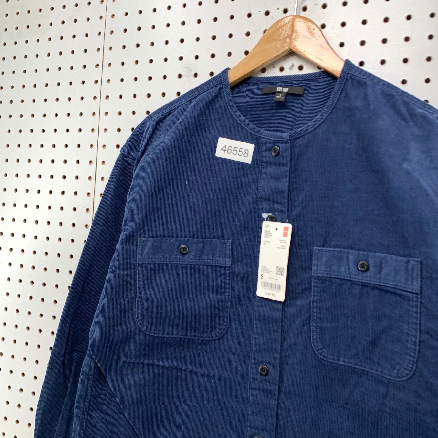 Uniqlo VINTAGE Uniqlo Corduroy Shirt Jacket Womens Small Blue Collarless Pocket NWT Size L / US 10 / IT 46 - 6 Thumbnail