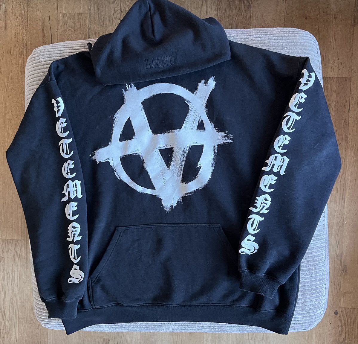 image of Vetements Double Sided Anarchy Hoodie in Black, Men's (Size Small)