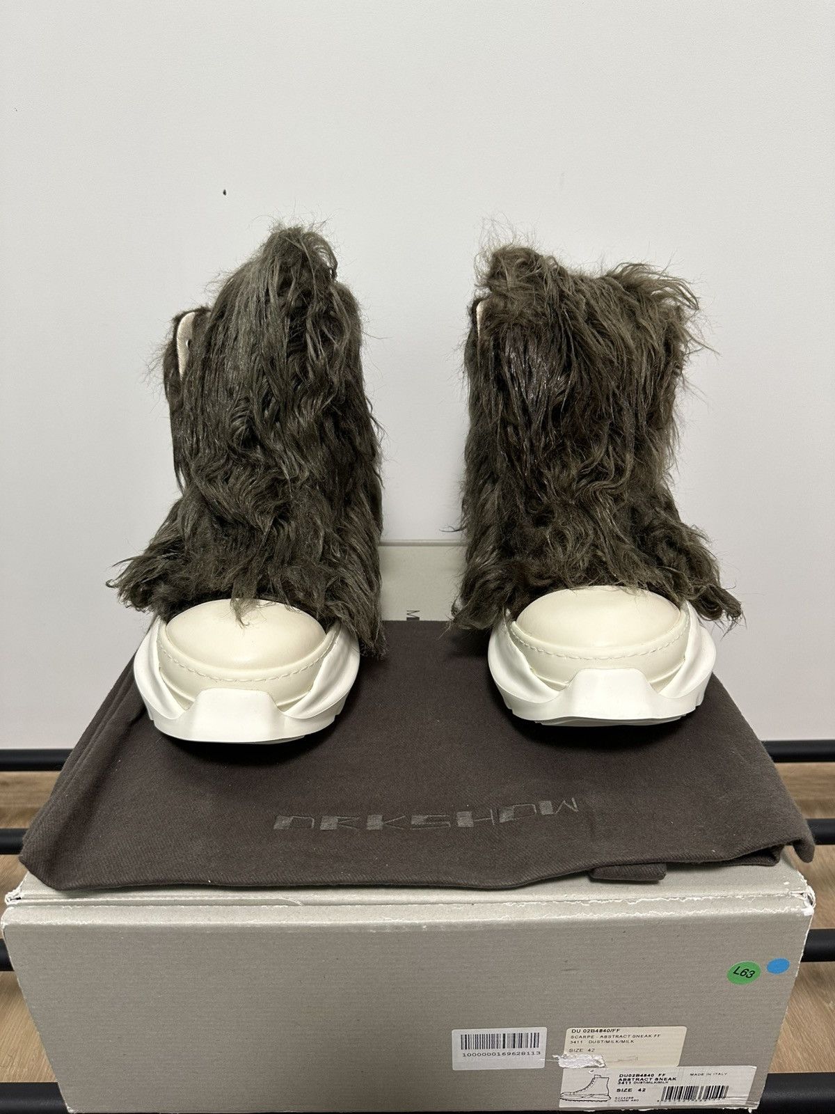 Rick Owens Drkshdw Rick Owens DRKSHDW “Yeti” Fur High Abstracts — Dust — 42 IT Size US 9.5 / EU 42-43 - 8 Thumbnail