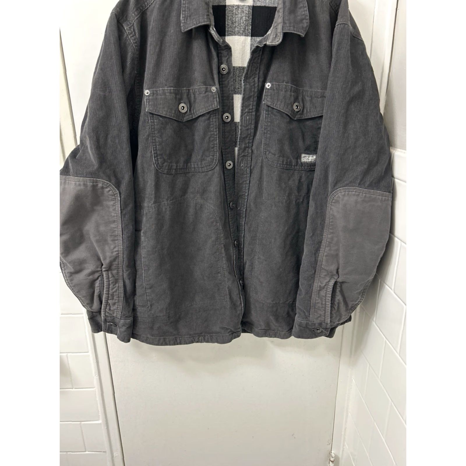 Eddie Bauer Eddie Bauer Corduroy Jacket Mens L Gray Flannel Lined Relaxed Fit Elbow Patches Size US L / EU 52-54 / 3 - 3 Thumbnail