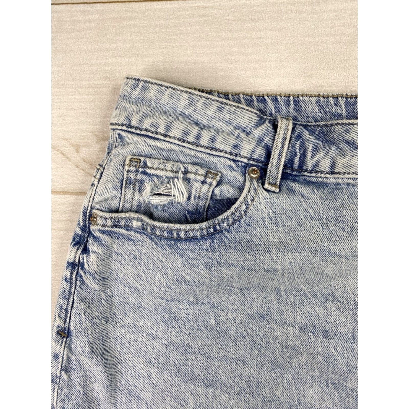 Vintage Maurices M Jeans Skirt Womens 16 Acid Wash Slit Front Stretch Denim Midi 90s Bohemian Vintage No N/A Size 38" / US 16 / IT 52 - 3 Thumbnail
