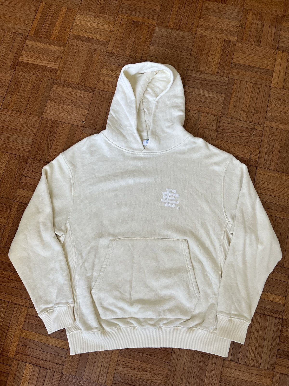 image of Eric Emanuel Cream Hoodie, Men's (Size Large)