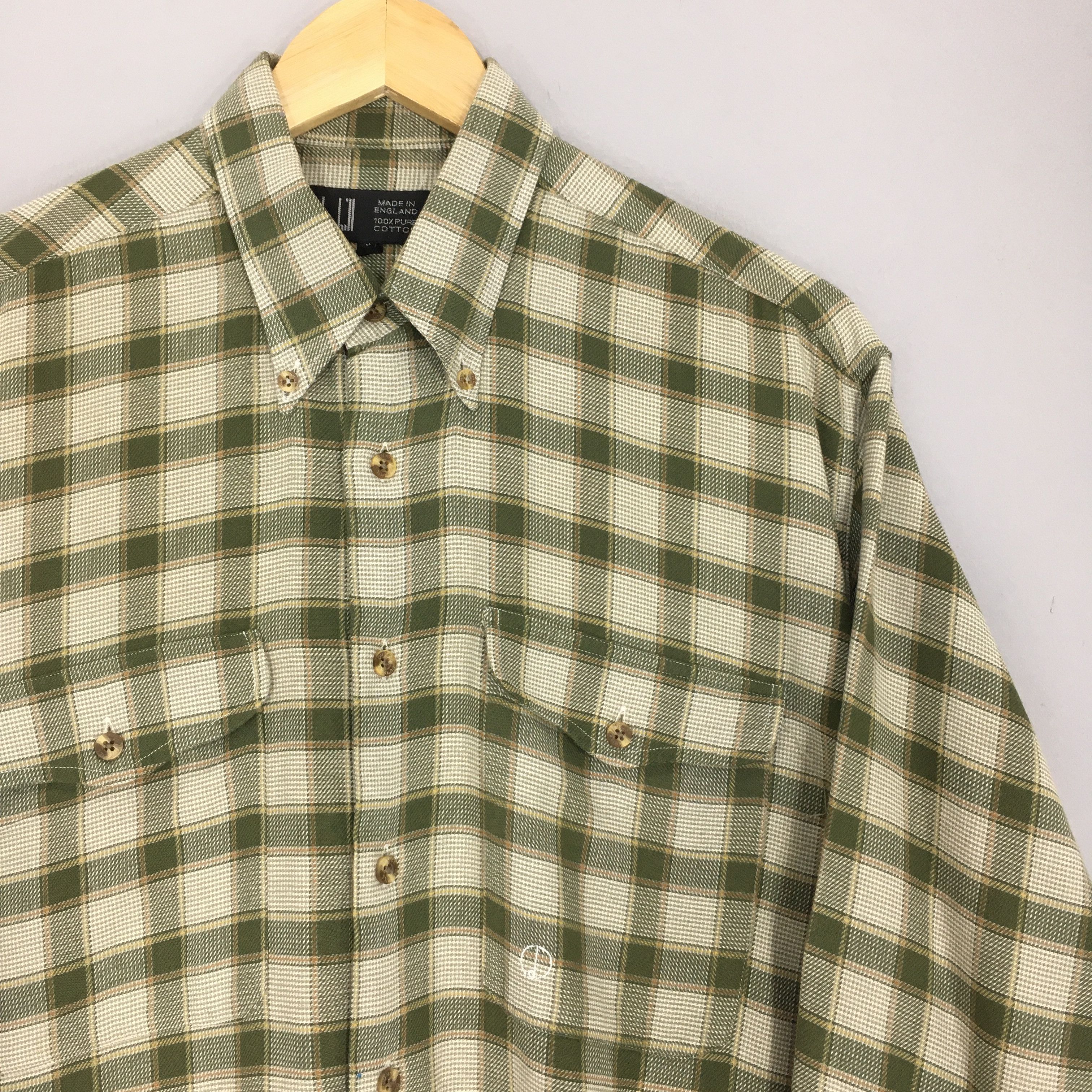 Alfred Dunhill × Flannel Vintage Dunhill Plaid Shadow Checkered Flannel Shirt XLarge Size US XL / EU 56 / 4 - 2 Thumbnail
