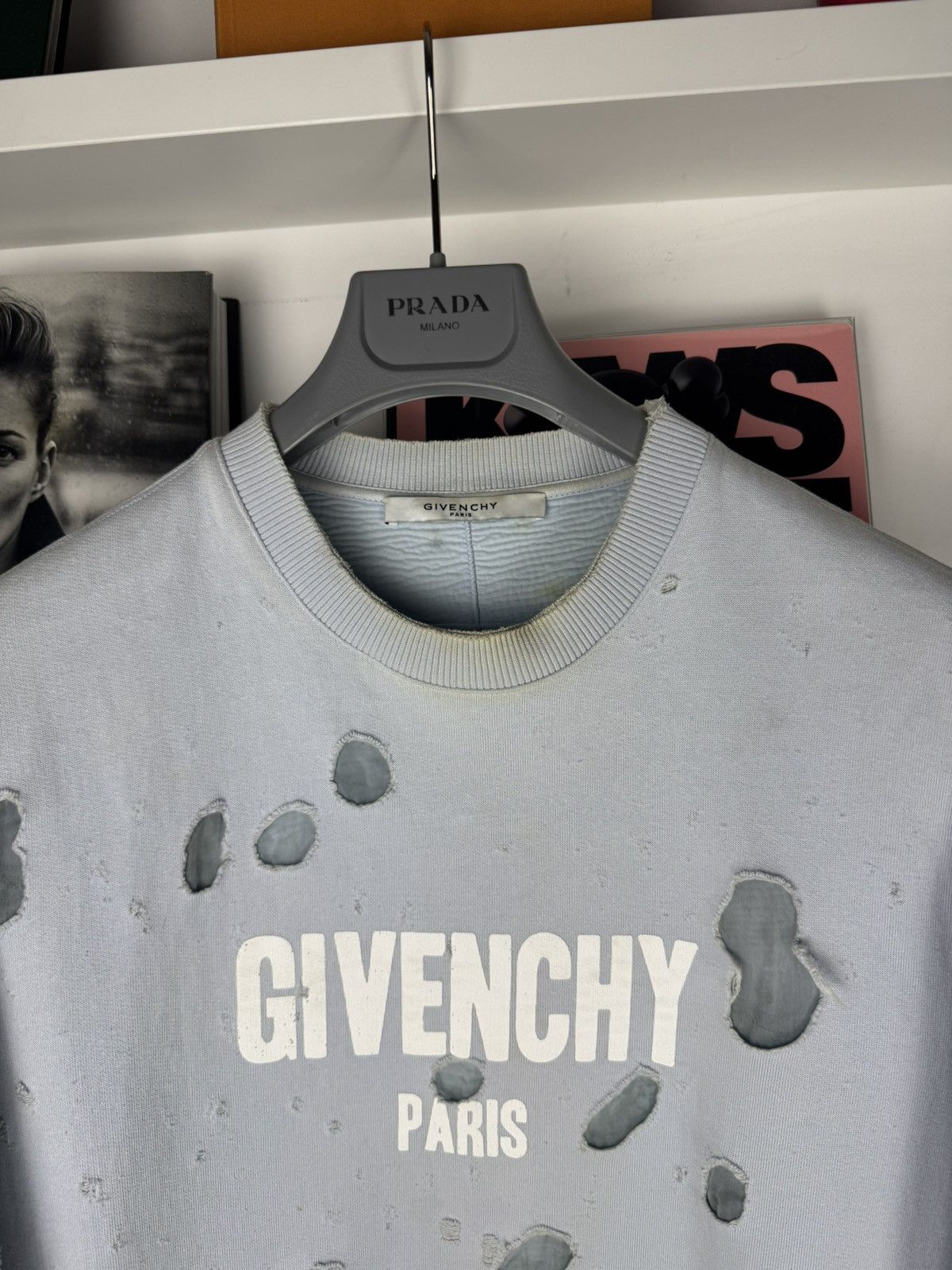 Givenchy Givenchy Designer Distressed sweatshirt crewneck rare hoodie Size US L / EU 52-54 / 3 - 3 Thumbnail