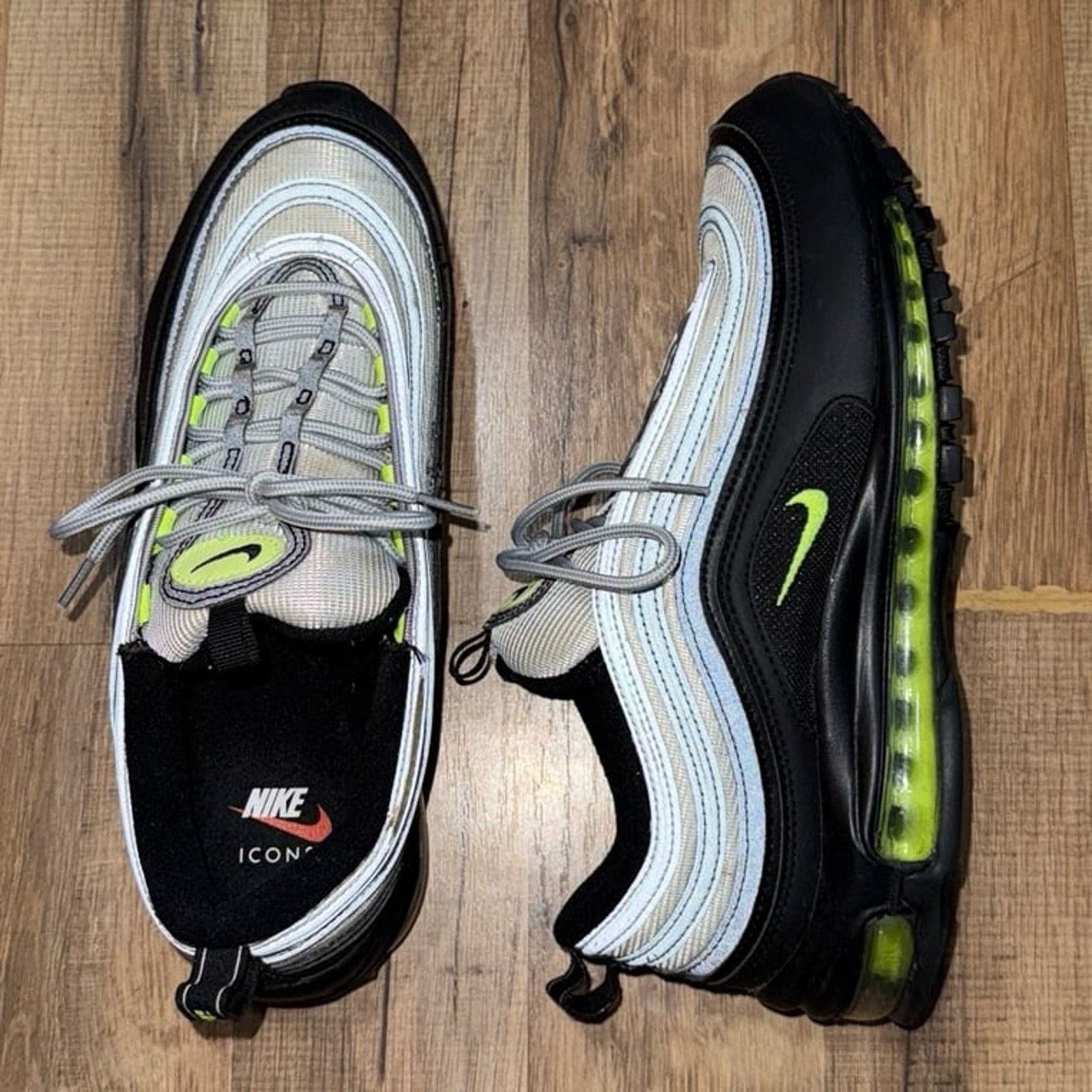 Nike Nike Air Max 97 Icons Neon Black Volt Pure Platinum Size US 10 / EU 43 - 5 Thumbnail