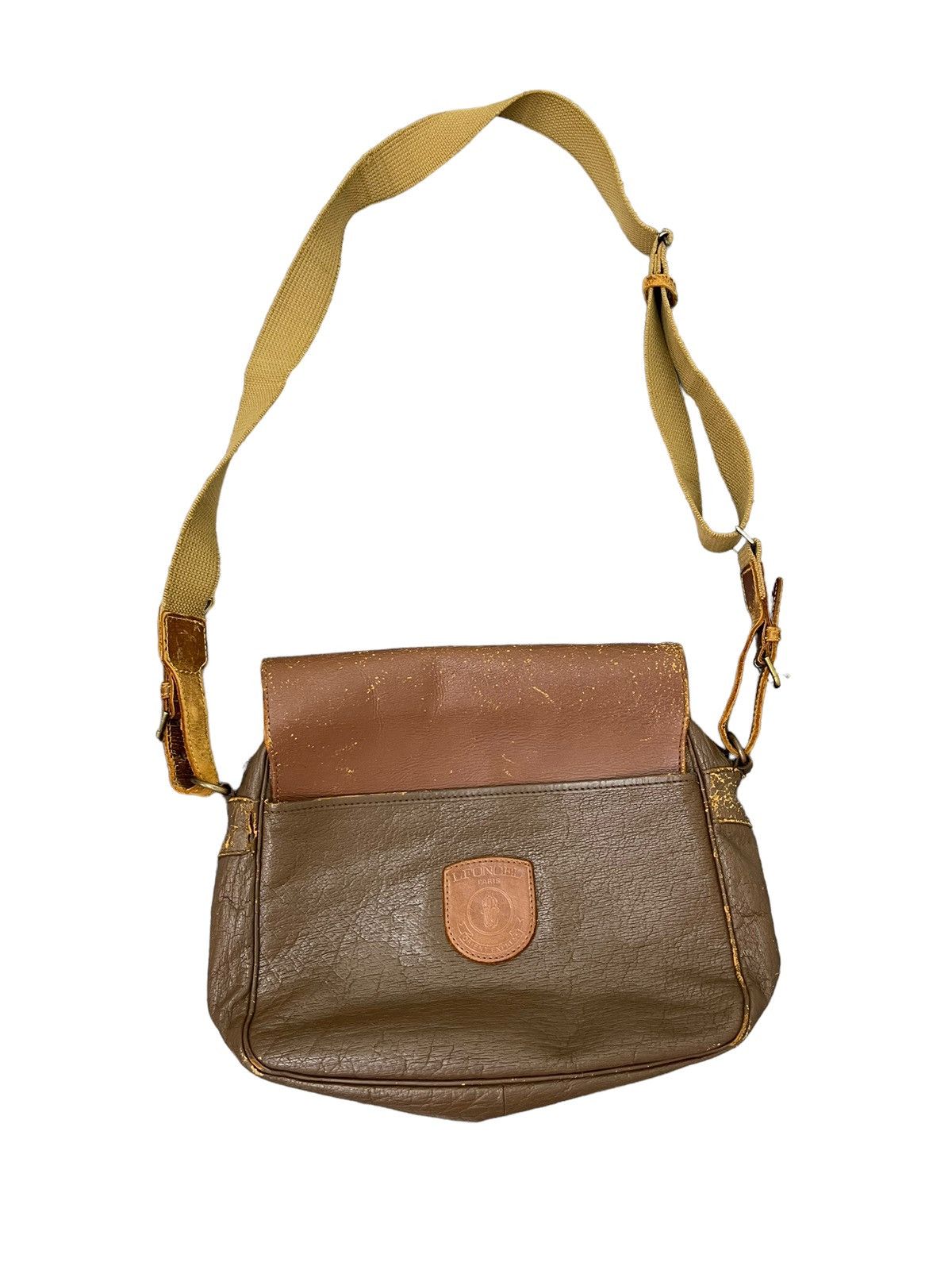 Japanese Brand Leather Hunting Bag Vtg Lfoncel Paris Patina Size ONE SIZE - 12 Thumbnail