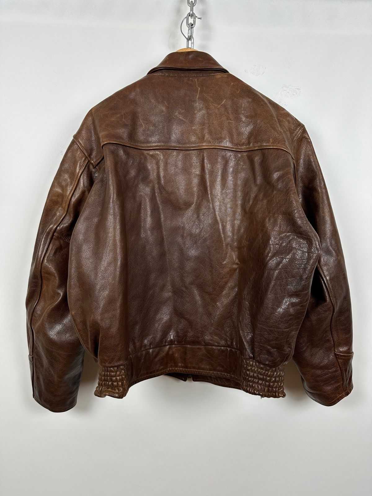 Chevignon Vintage Chevignon France A-2 Brown Heavy Leather Jacket Size US XL / EU 56 / 4 - 2 Thumbnail