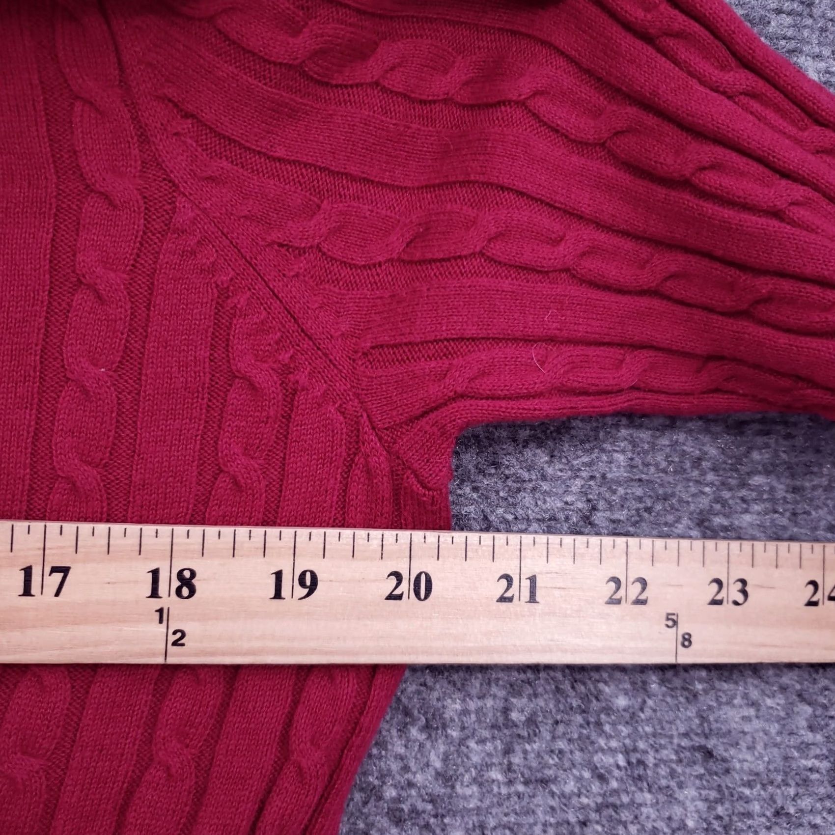 Talbots Talbots Sweater Women Petite XL Red Wool Blend Cable Knit Crew Neck Long Sleeve Size XL / US 12-14 / IT 48-50 - 6 Thumbnail