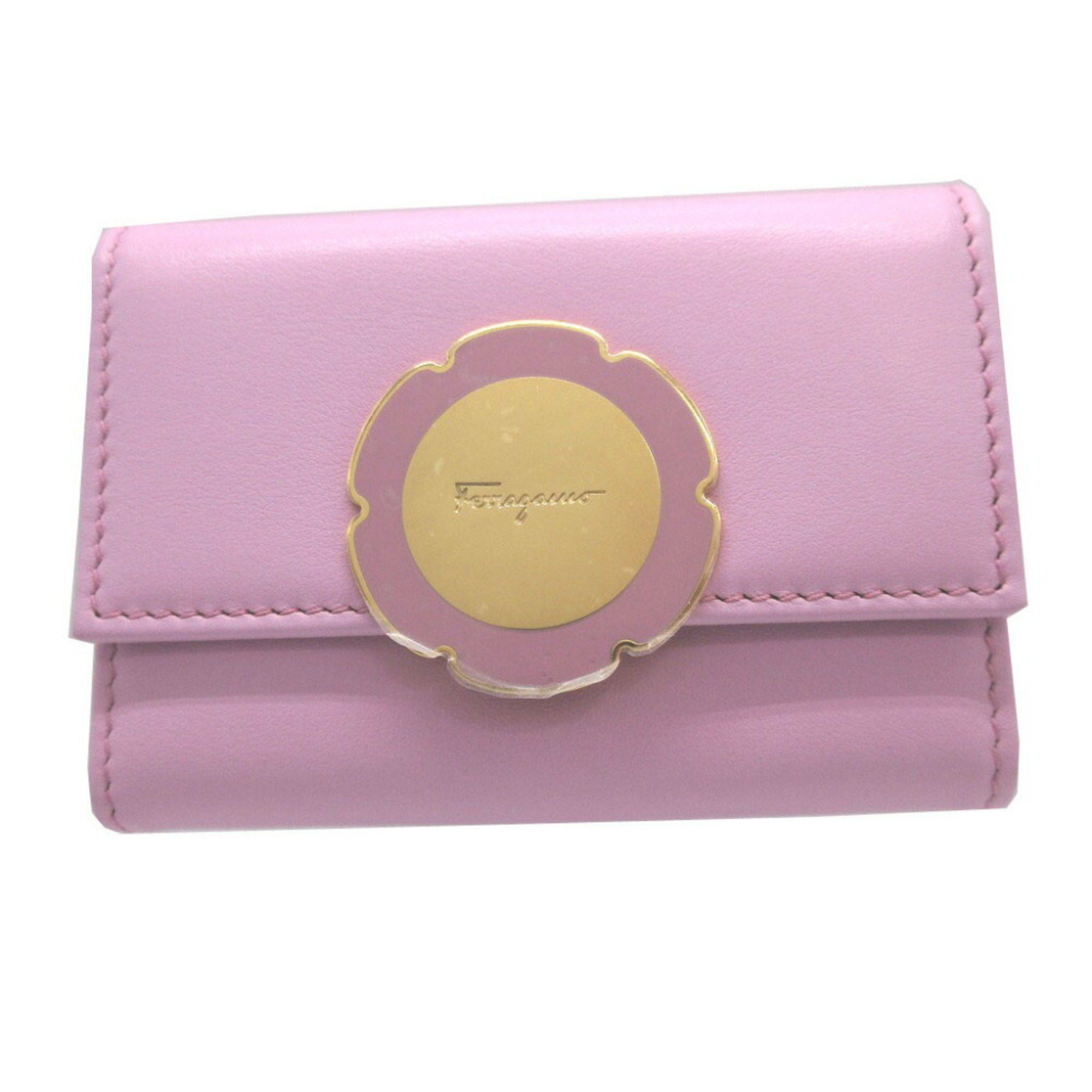 Salvatore Ferragamo Salvatore Ferragamo 22D162 Leather Pink 6-ring Key Case 0922Salvatore Size ONE SIZE - 1 Thumbnail