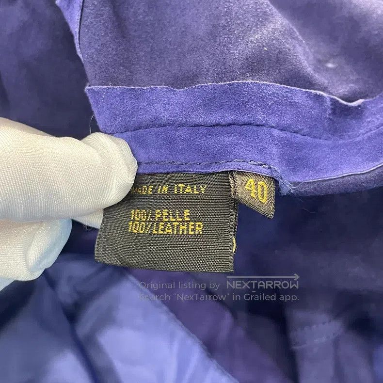 Loro Piana Loro Piana Purple Blue Leather Long Coat Size XS / US 0-2 / IT 36-38 - 8 Thumbnail