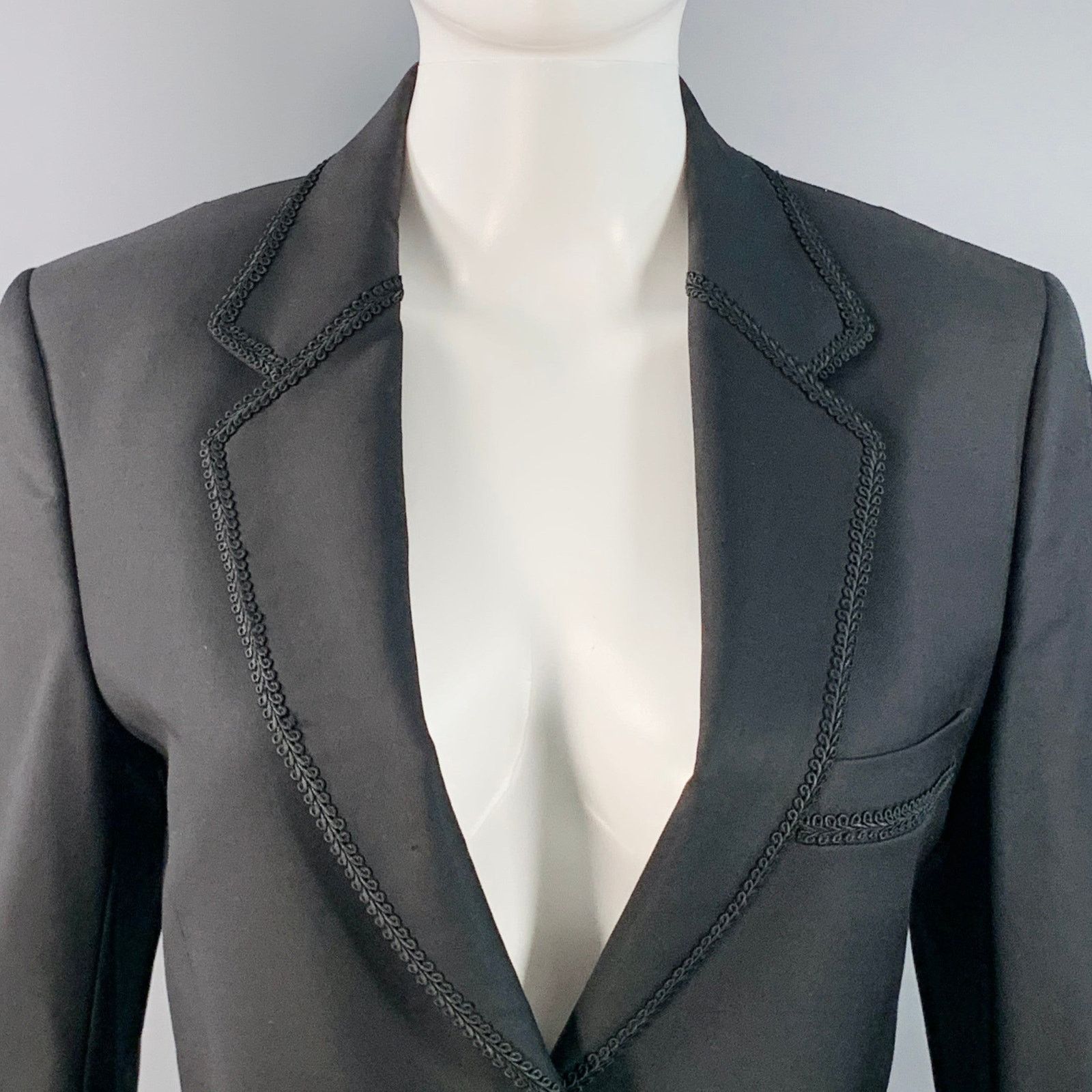 Paul Smith PAUL SMITH Size 6 Black Wool Twill Notch Lapel Jacket Blazer Size M / US 6-8 / IT 42-44 - 2 Thumbnail