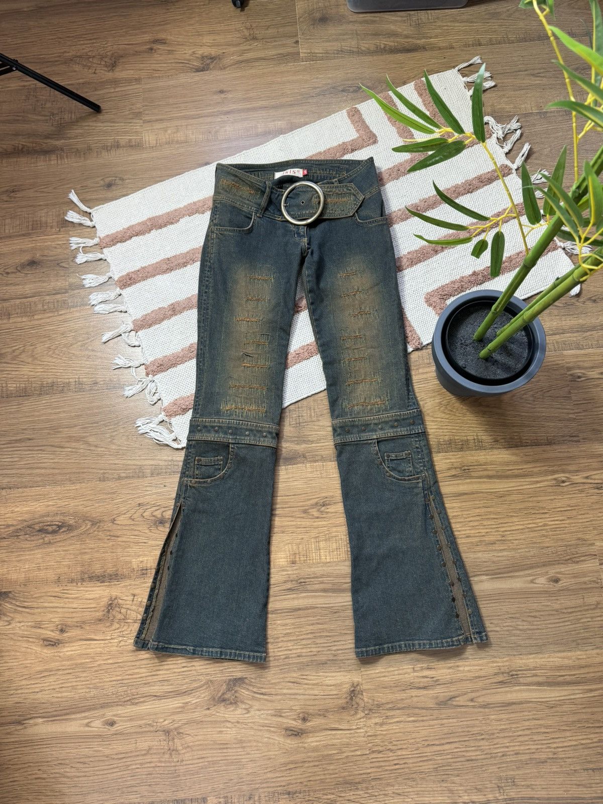 Vintage VINTAGE AVANT GARDE WASHED DENIM PANTS FLARE JEANS Size 28" / US 6 / IT 42 - 2 Thumbnail