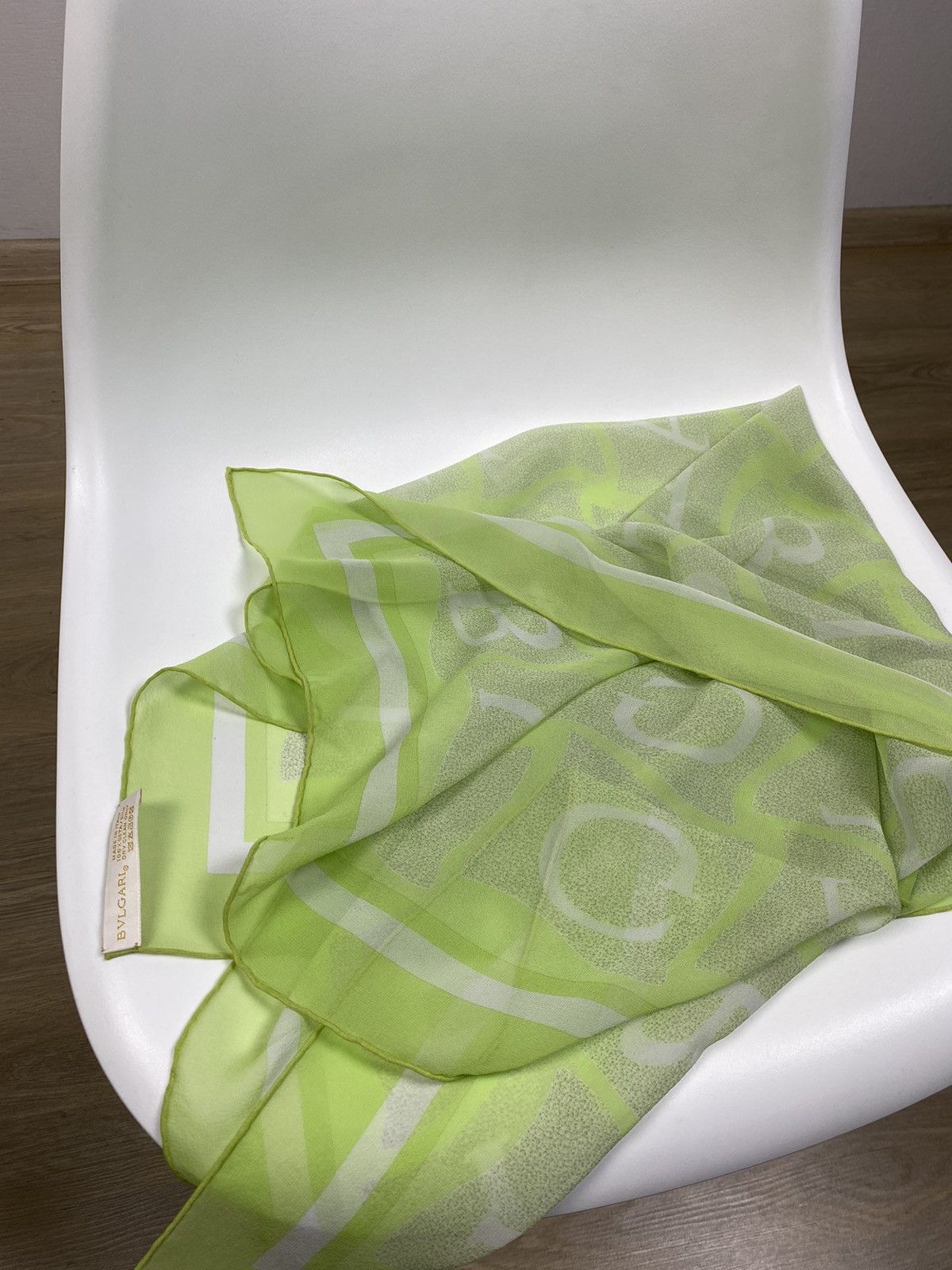 Bvlgari Bvlgari Monogrammed Leters Silk Scarf Size ONE SIZE - 9 Thumbnail