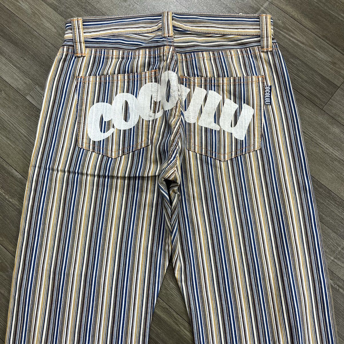 Japanese Brand 2000s Cocolulu Japan Printed Logo Gyaru Style Striped Jeans Size US 33 - 2 Thumbnail