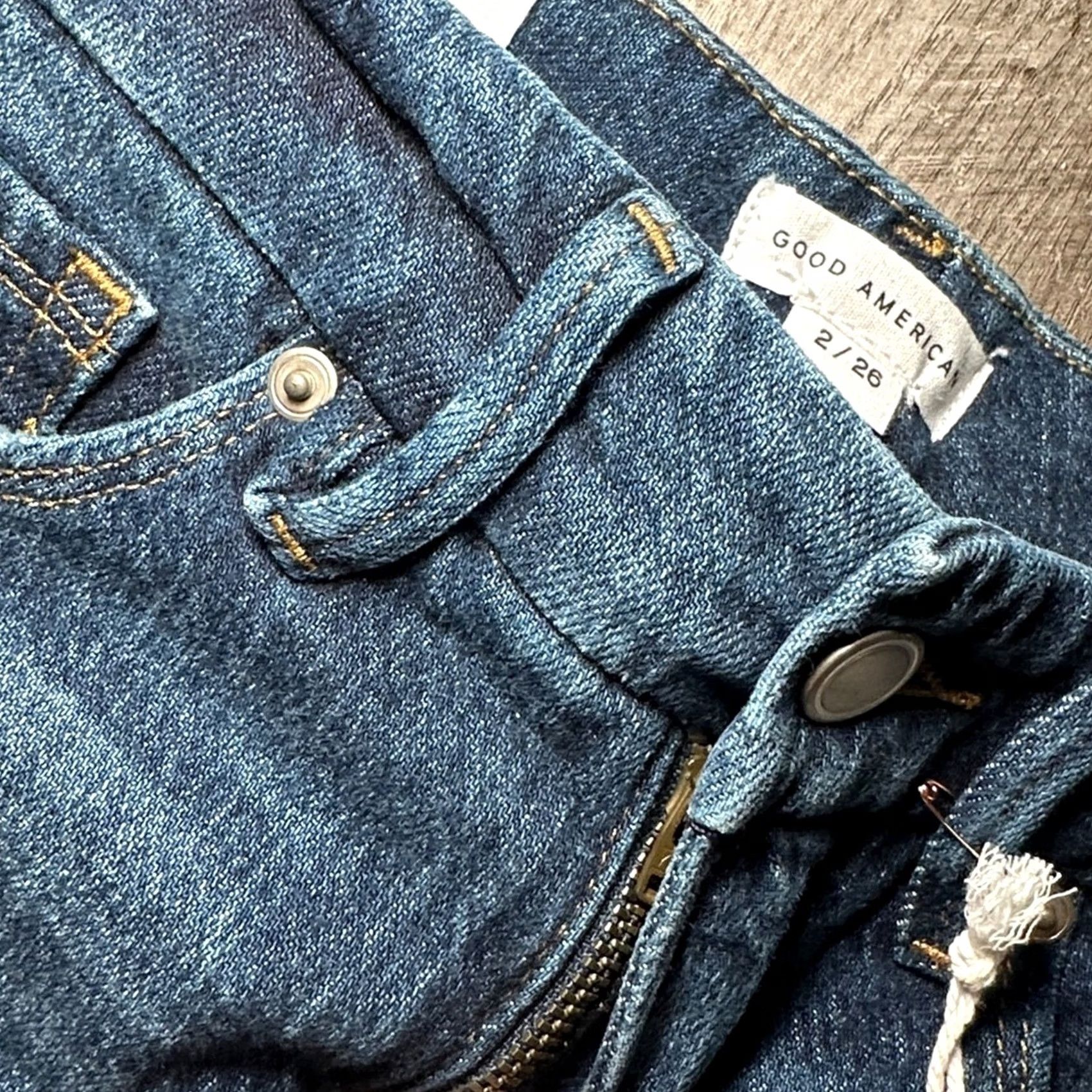 Good American Good American Jeans Bootcut Indigo Blue 2 Women's Regular 28 Inseam 28.5"} Size 26" / US 2 / IT 38 - 6 Thumbnail