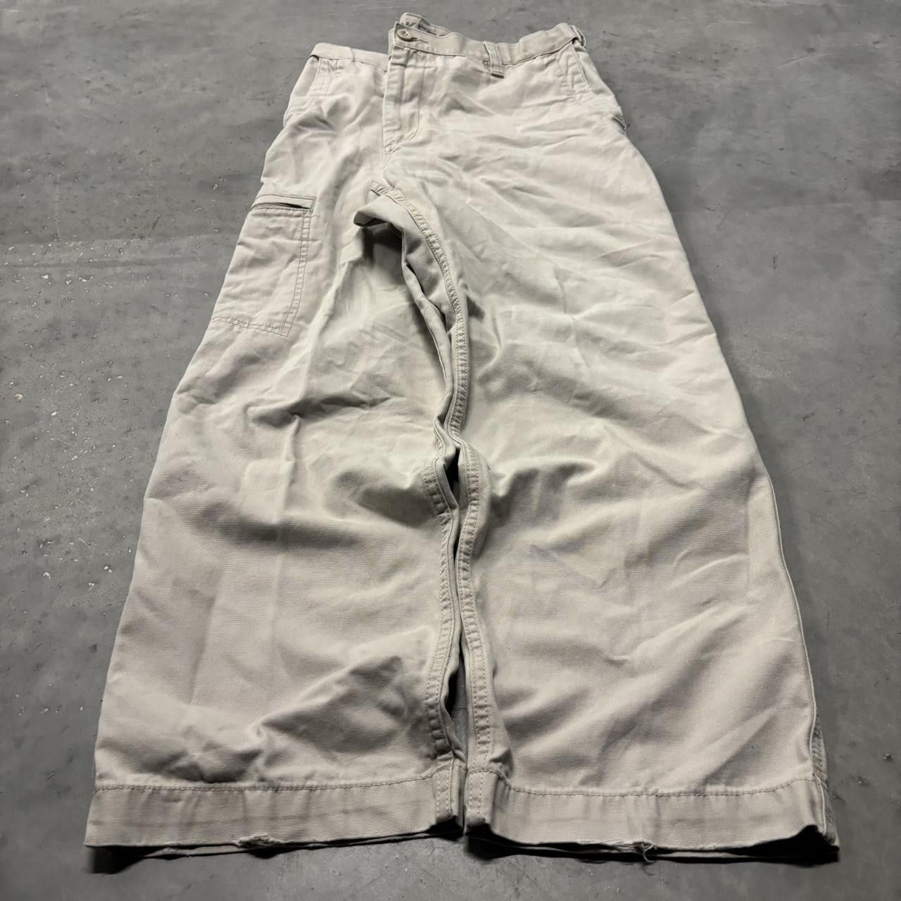 Japanese Brand × Vintage Crazy Vintage Y2K/2000s Baggy White Cream Skater Workwear Casual Pants! Size US 36 / EU 52 - 3 Thumbnail