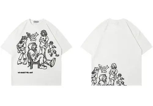 Other Streetwear Funny Anime Cartoon Graphic Oversized T-Shirt y2k Size US XL / EU 56 / 4 - 2 Thumbnail