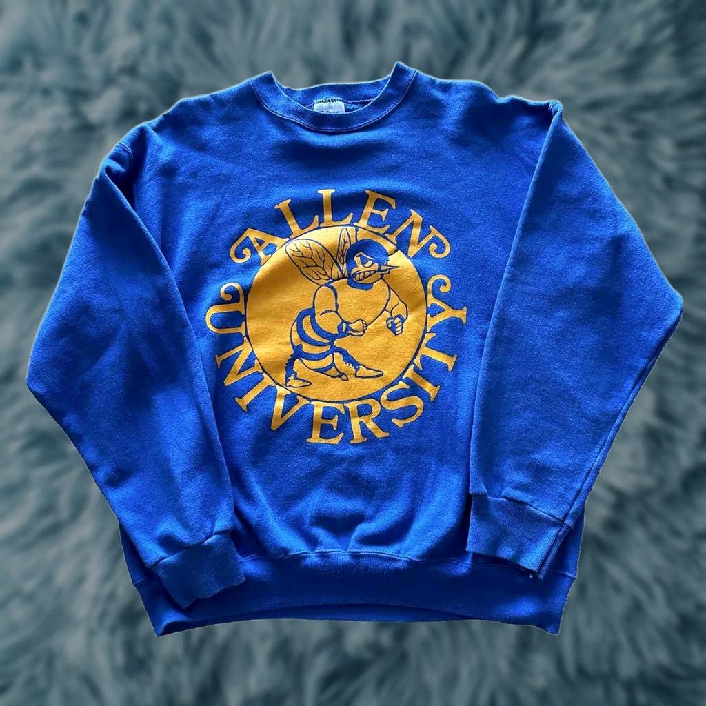 Tultex VINTAGE Tultex Allen University HBCU Crewneck Blue L Sweatshirt Mens Size US L / EU 52-54 / 3 - 1 Thumbnail