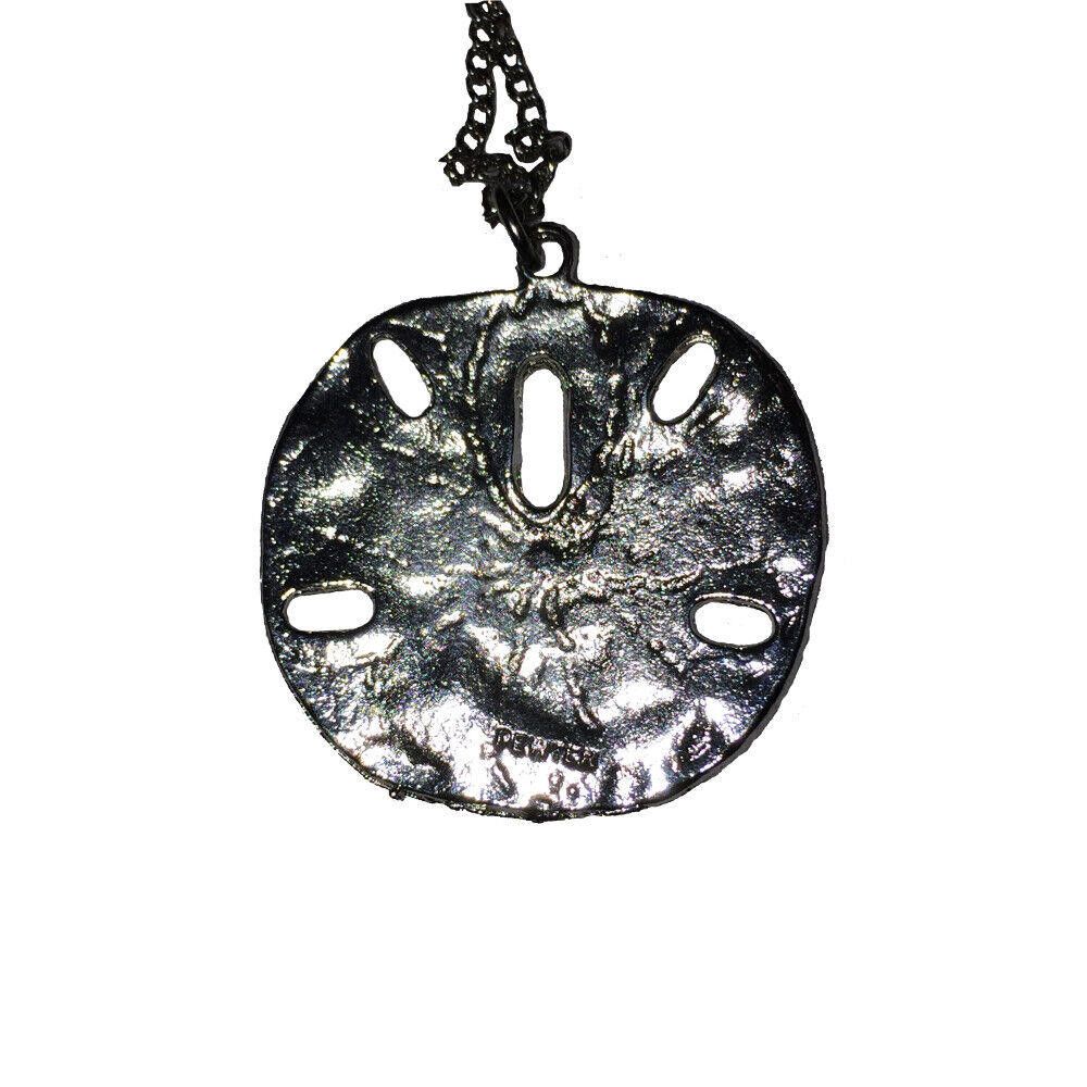 Designer Fun Vintage Sand Dollar Pewter Pendant Necklace Size ONE SIZE - 3 Thumbnail