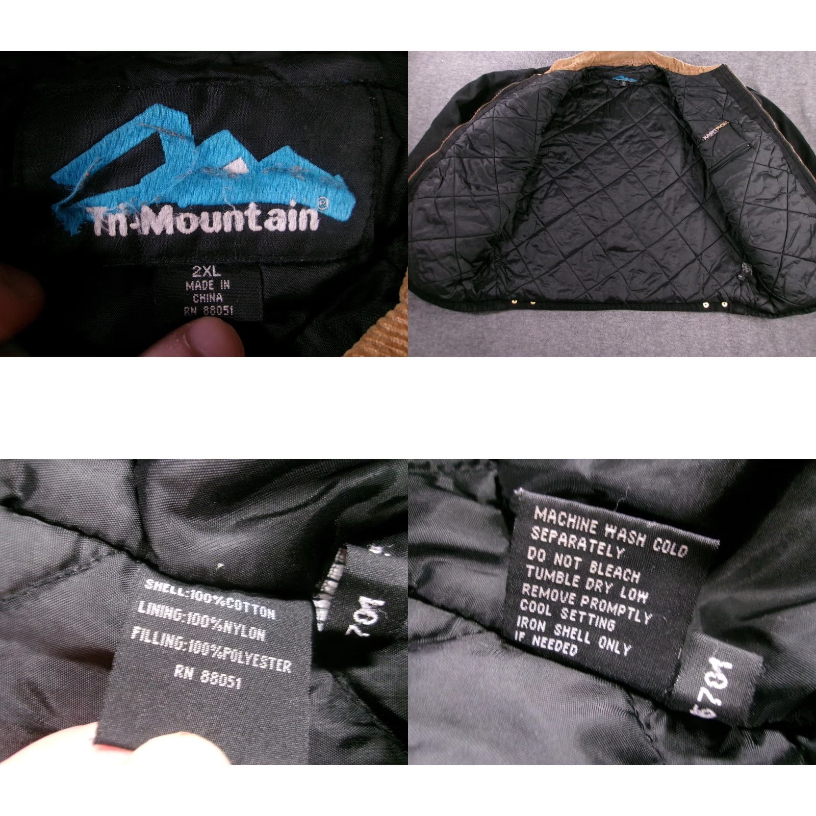 John Deere John Deere Jacket 2XL Black Brown Quilted Mens Chore Workwear Canvas Nor Trax Tri-Mountain﻿ Jacket** Size US XXL / EU 58 / 5 - 8 Thumbnail