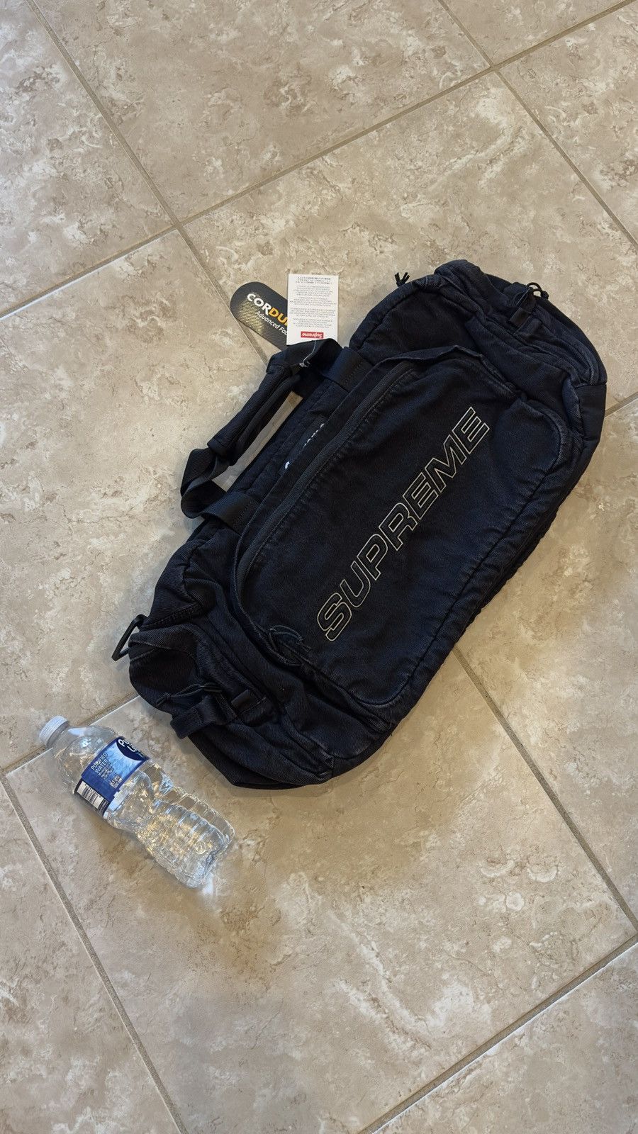 Supreme Supreme Denim Black Duffle Bag | Grailed