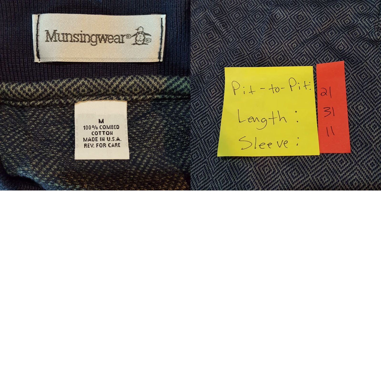 Vintage VINTAGE MunsingWear Diamond Collared Polo Shirt Shirt M Mens Gray 90s Preppy Outdoor Golf Tennis Casual Polo Size US M / EU 48-50 / 2 - 8 Thumbnail