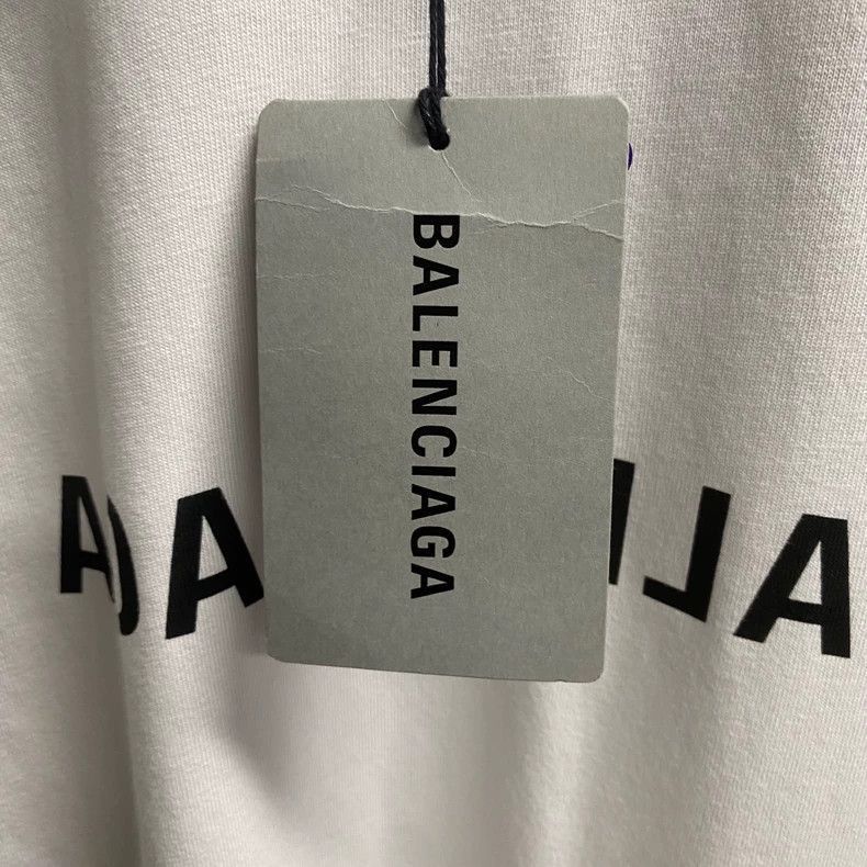 Balenciaga Balenciaga White Logo Printed Short Sleeve Shirt-2505 Size US S / EU 44-46 / 1 - 4 Thumbnail