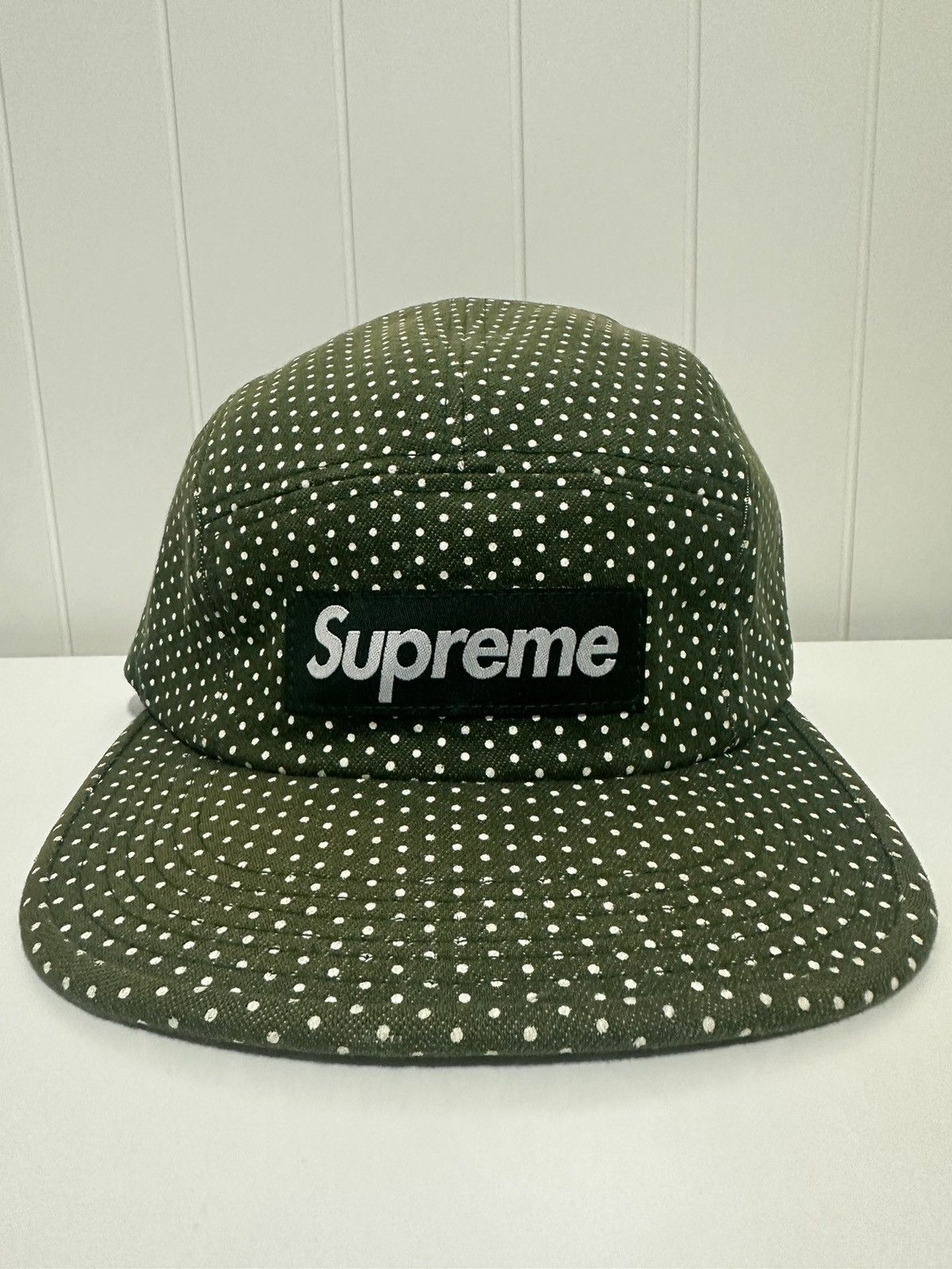 Supreme Denim Dot Camp Panel Cap Olive (SS11)
