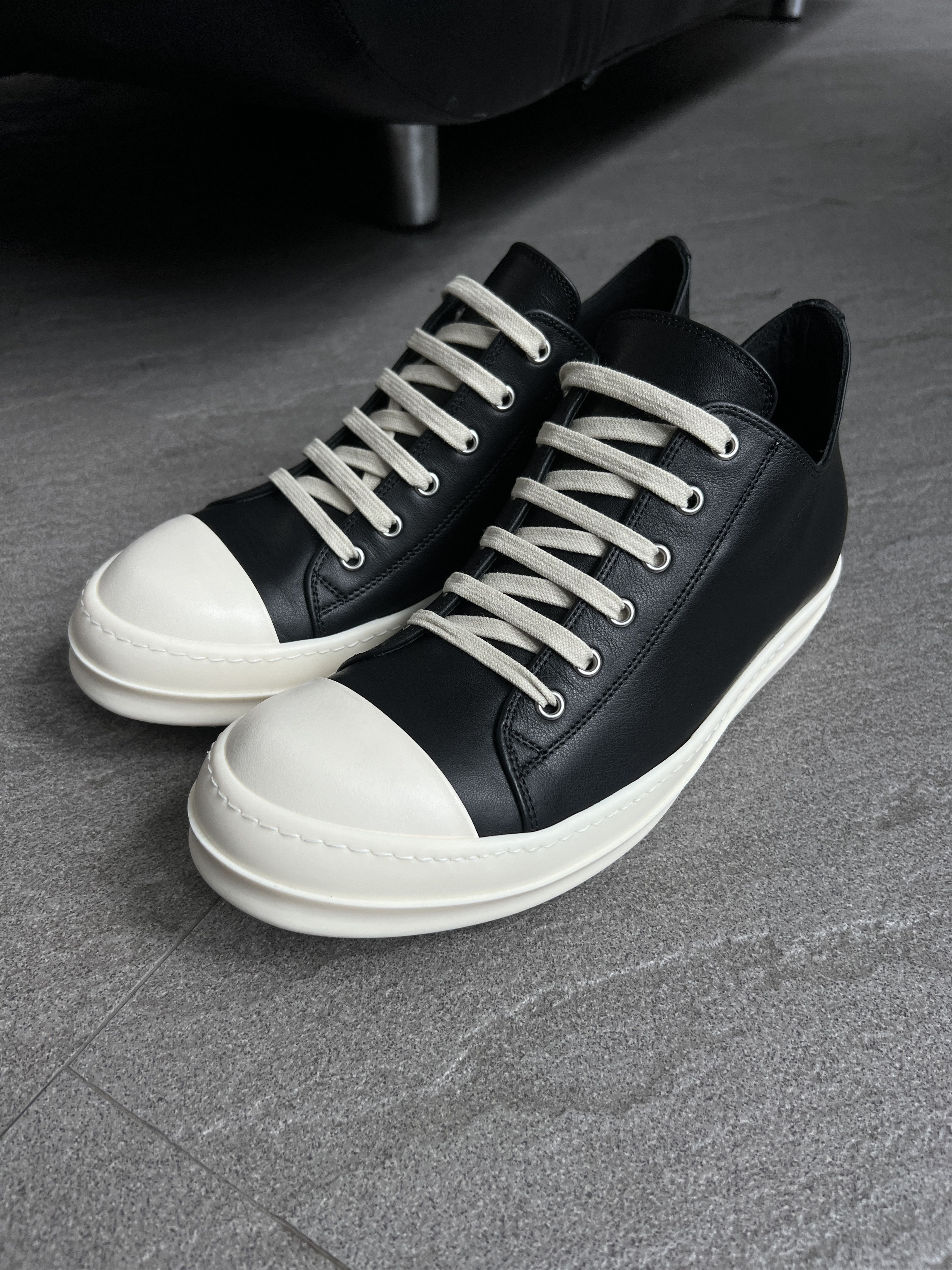 Rick Owens Rick Owens Ramones Low Sneakers Black Milk EU43 New w/ Box Size US 10 / EU 43 - 2 Thumbnail