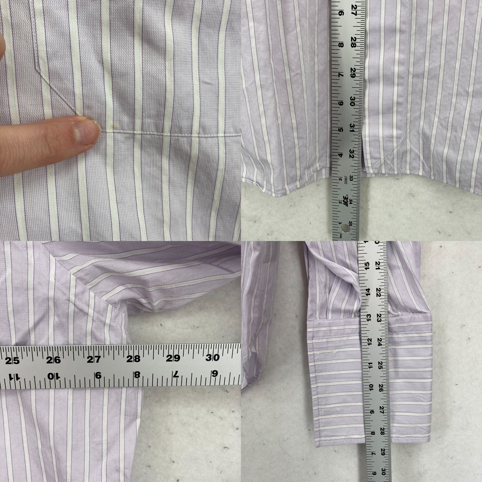 Ermenegildo Zegna Ermenegildo Zegna Su Misura Terry Philbin Dress Shirt Mens Small Purple Striped Shirt Mens Small Purple Striped Size 36R - 8 Thumbnail
