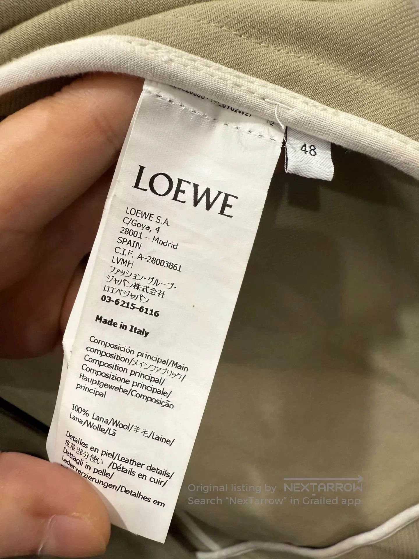 Loewe Beige Coat Size 48.