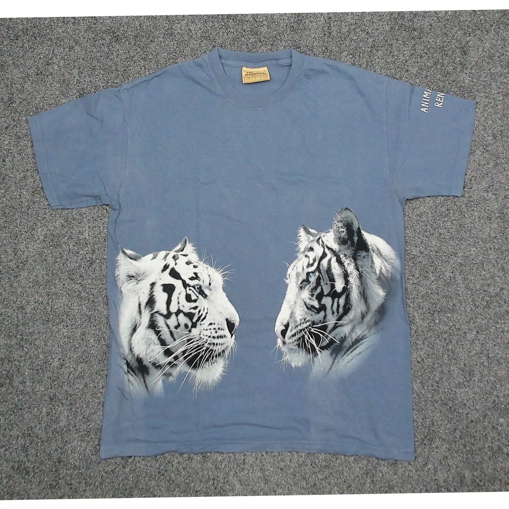 The Mountain VINTAGE The Mountain T-Shirt Mens L Blue Y2K White Tigers Animal Ark Reno Nature Graphic Print Short Sleeve Crew Neck Cotton Size US L / EU 52-54 / 3 - 3 Thumbnail