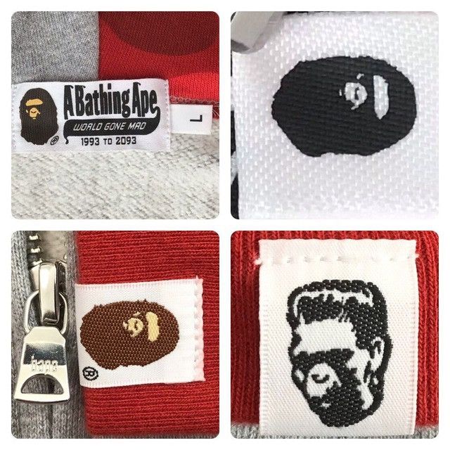 Bape BAPE Grey x Red camo shark full zip hoodie a bathing ape Size US L / EU 52-54 / 3 - 7 Thumbnail