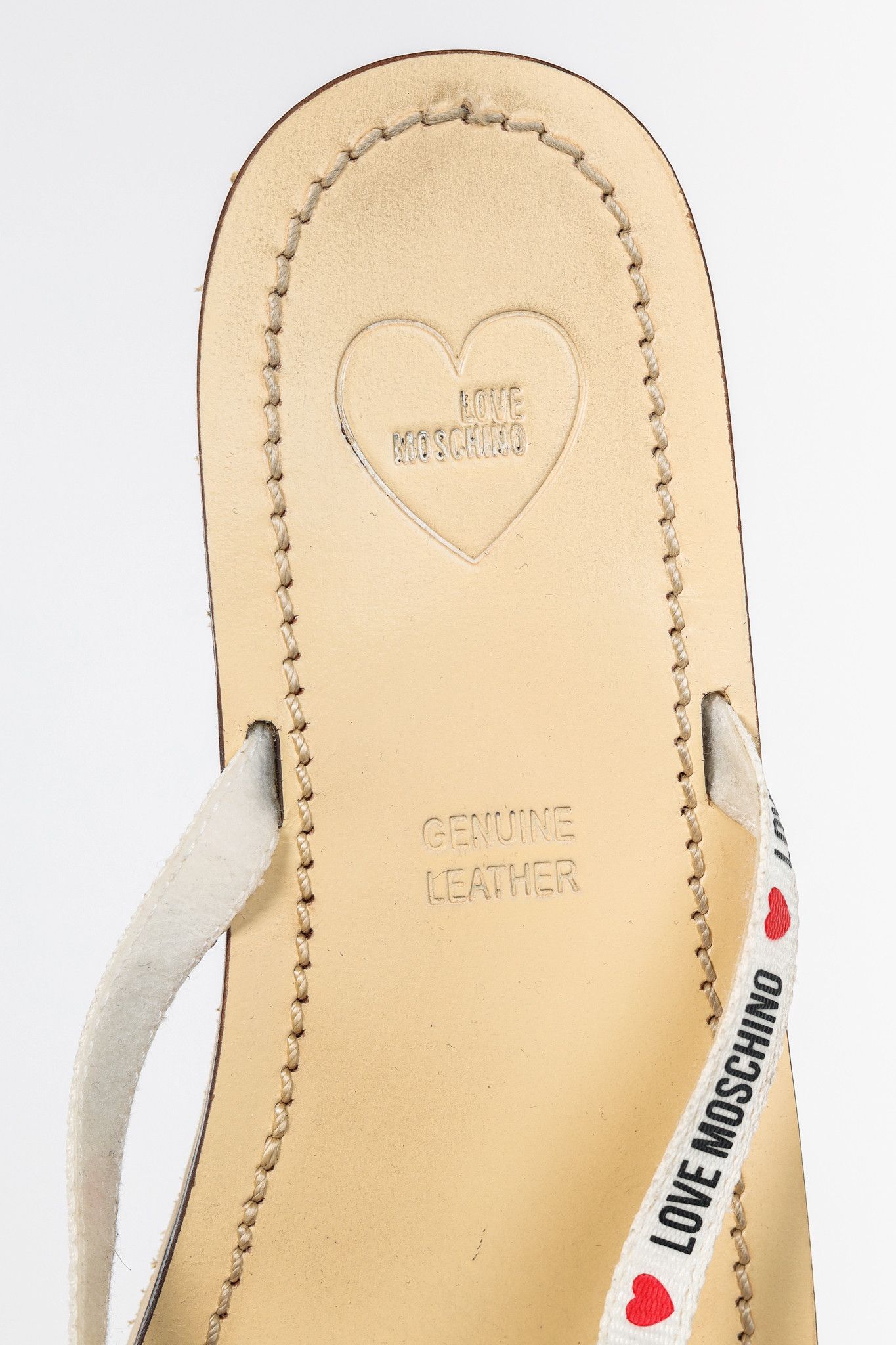Love Moschino Love Moschino Black PVC Logo-Strap Thong Sandals Size US 8.5 / IT 38.5 - 10 Thumbnail
