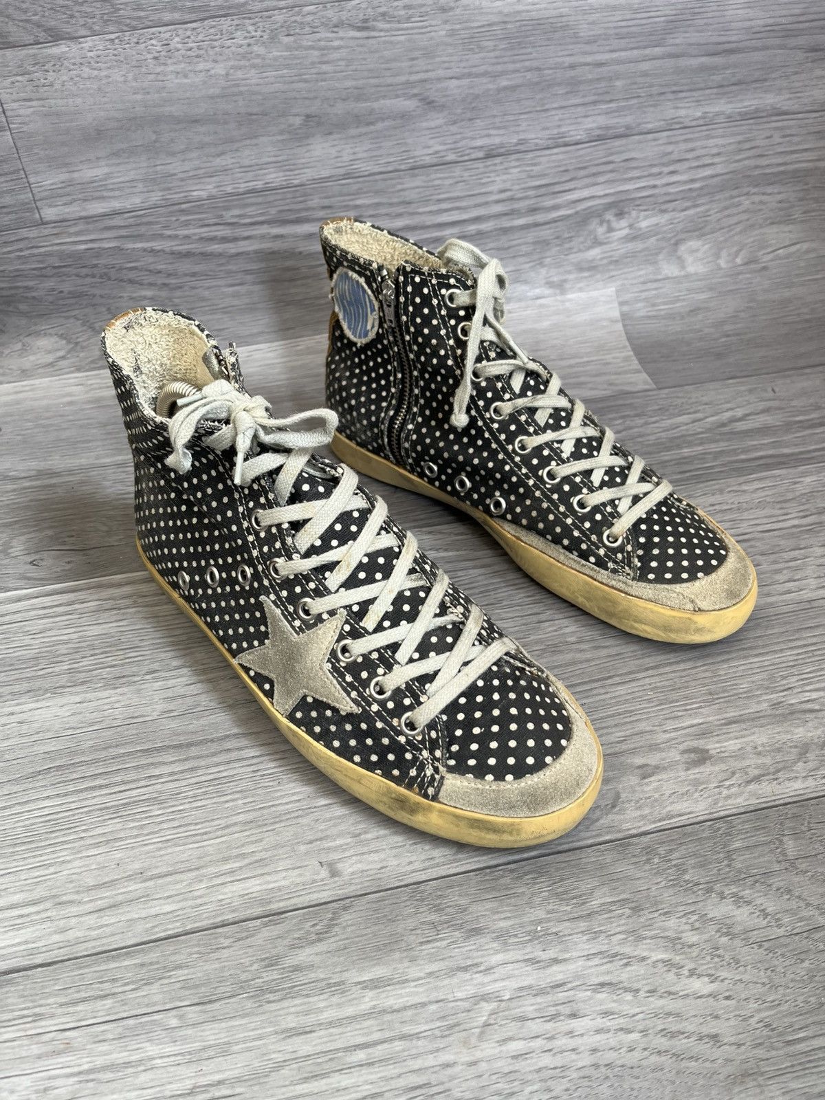 Golden Goose Golden goose Francy polka dot zipper high top sneakers sz39 Size US 10 / IT 40 - 8 Thumbnail