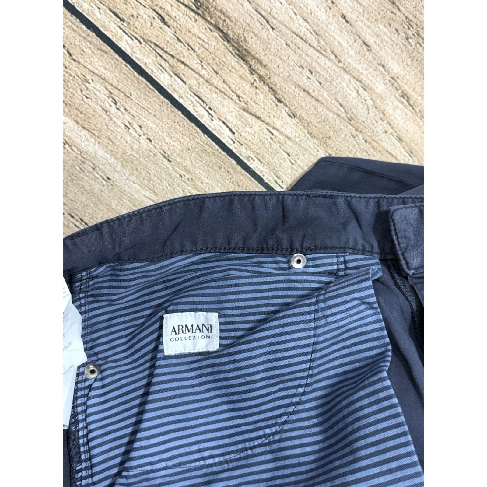 Armani Armani Collezioni Pants Mens 35 Navy Blue J15 Slim Straight Leg Stretch 5 Pocket Chinatown? Size US 35 - 7 Thumbnail