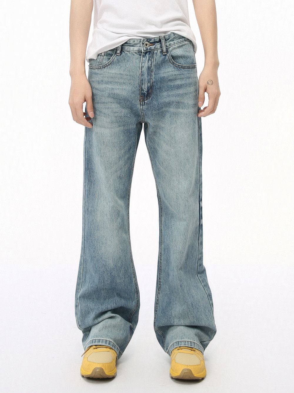 Japanese Brand Men's American street Cleanfit retro flared washed jeans Size US 32 / EU 48 - 1 Thumbnail