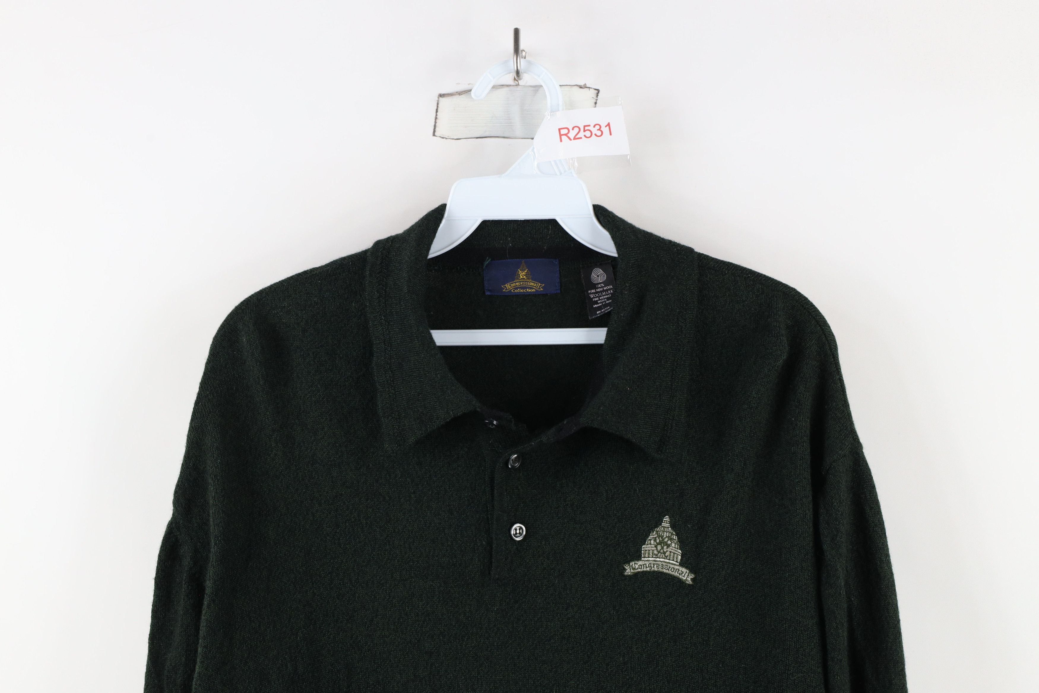 Vintage Vintage 90s US Open Congressional Wool Knit Collared Sweater Size US L / EU 52-54 / 3 - 2 Thumbnail