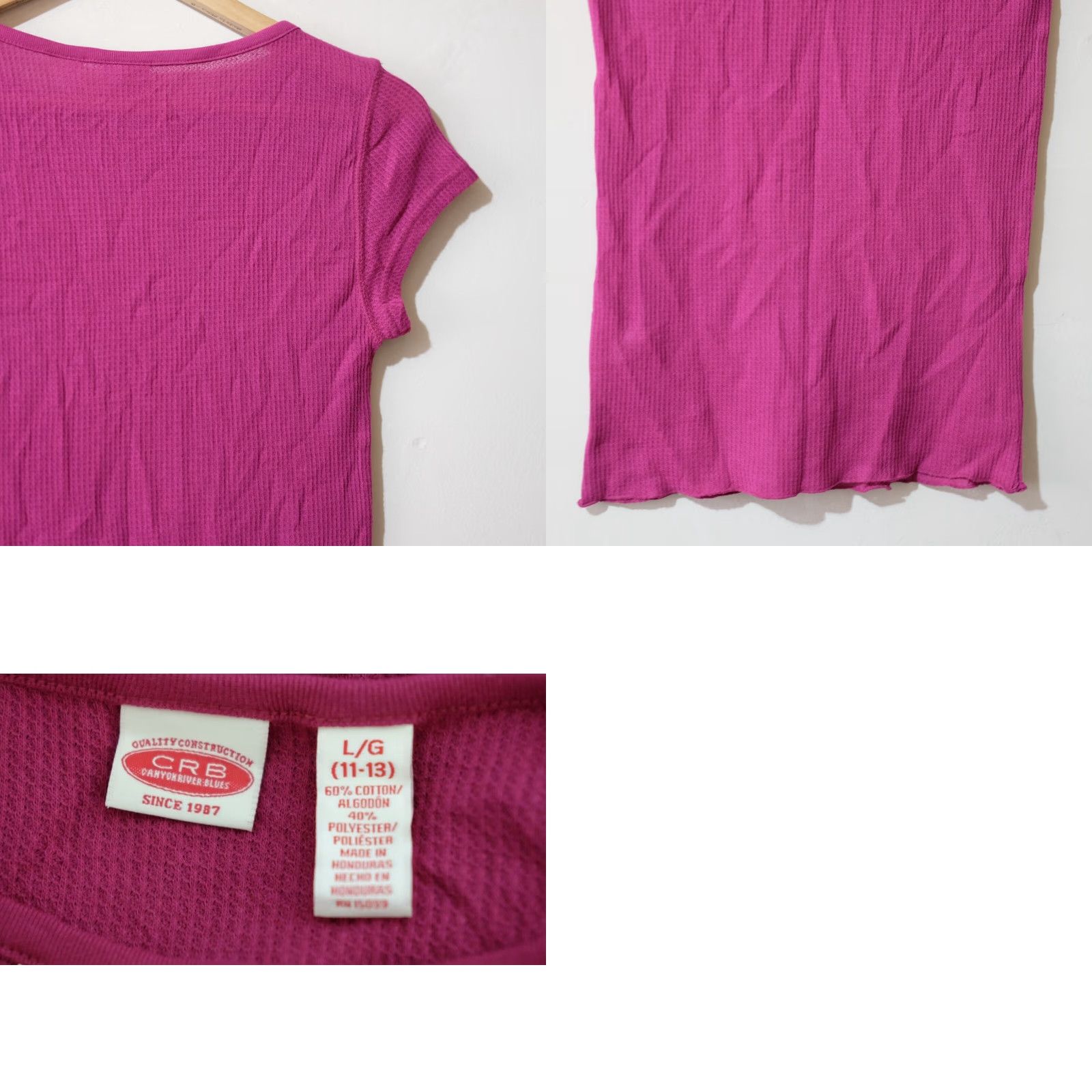 Vintage Nwot! CRB Waffle Knit Top Purple Lightweight Juniors L #H6-44 Shirt Women Preschool? Size L / US 10 / IT 46 - 8 Thumbnail