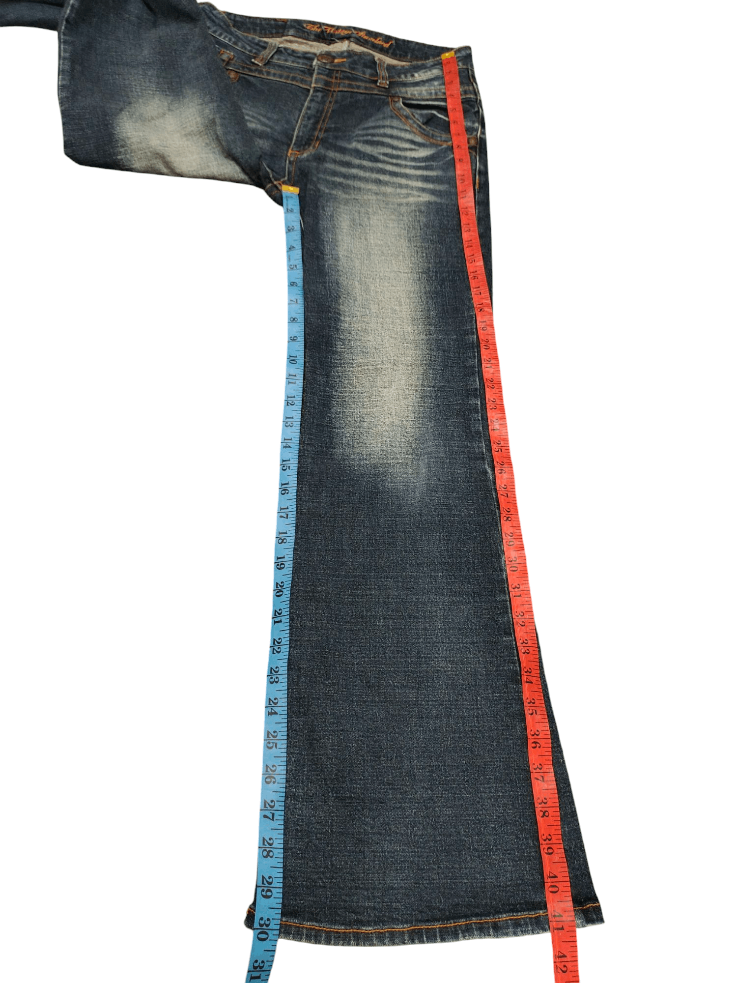 If Six Was Nine Flare Jeans The Vintage Japan Faded Distress Denim Bootcut Size US 30 / EU 46 - 19 Thumbnail