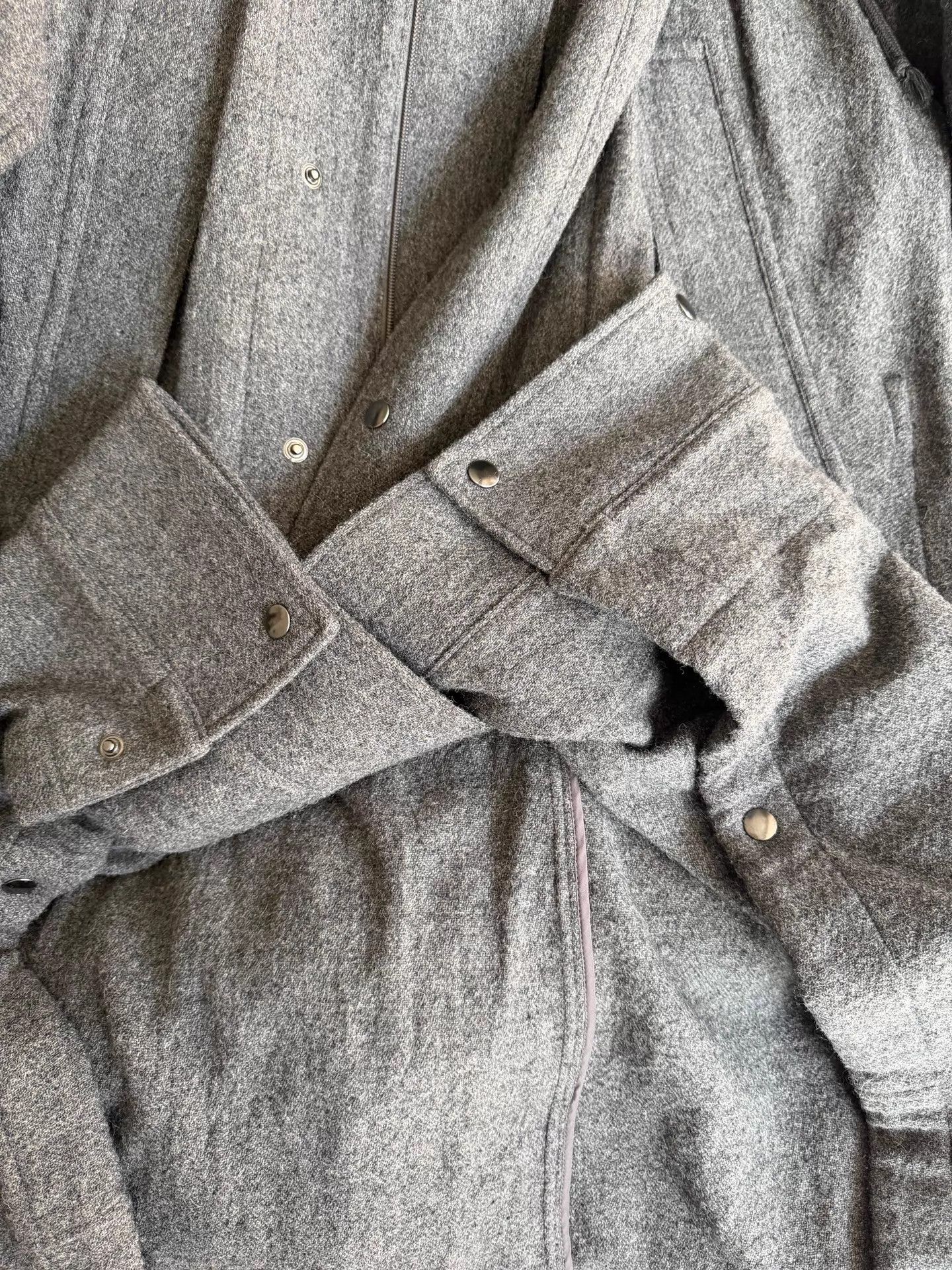 Yohji Yamamoto Yohji Yamamoto Yohji Reg Gray Wool Hooded Sz 2 Unisex Size US M / EU 48-50 / 2 - 8 Thumbnail
