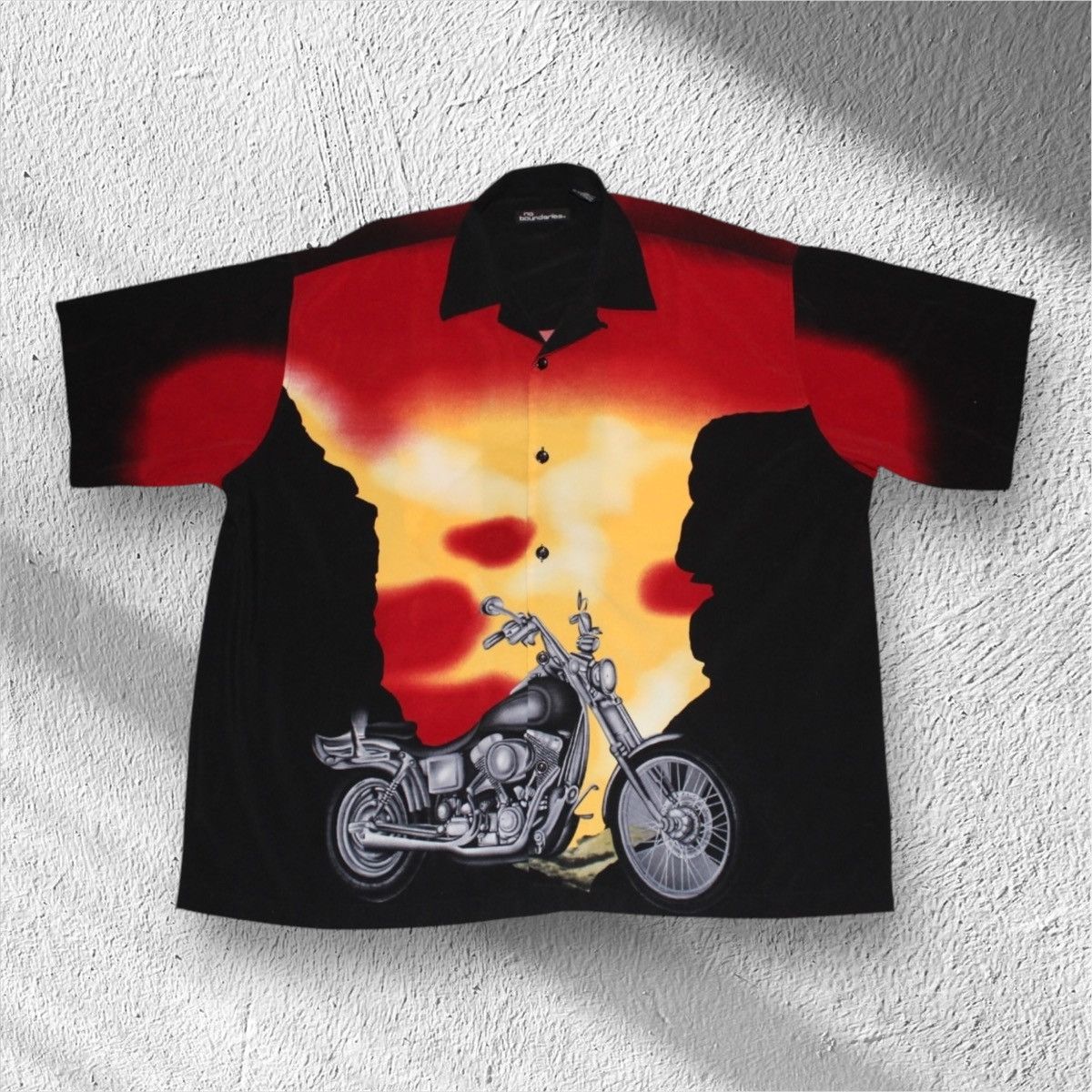 Vintage Vintage Motorcycle No Boundaries Harley Button-Up Shirt 2XL Size US XXL / EU 58 / 5 - 1 Thumbnail