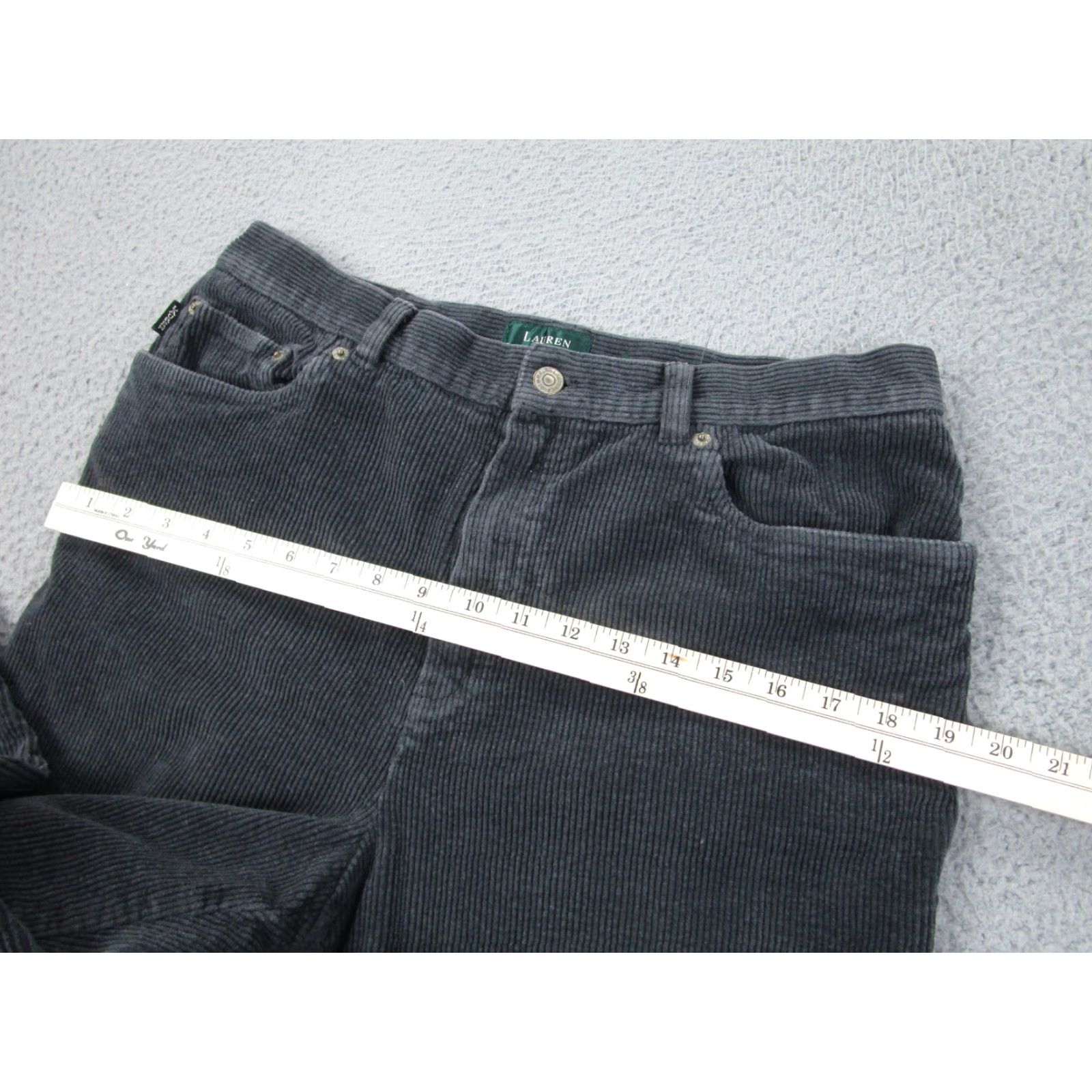Ralph Lauren VINTAGE Ralph Lauren Pants Womens 14 Gray 90s High Rise Corduroy 32 Waist Ankle Straight Men's? Size 36" / US 14 / IT 50 - 6 Thumbnail