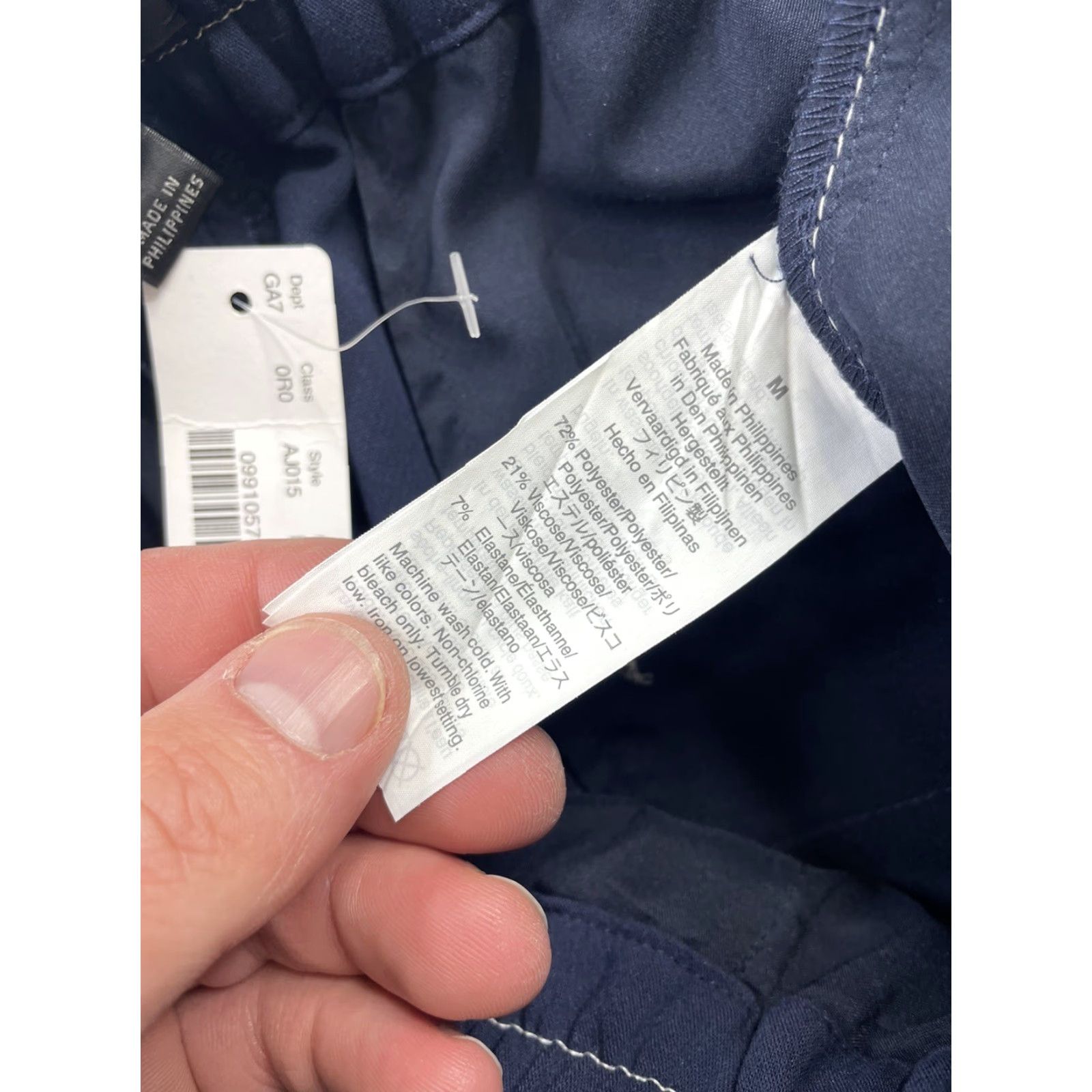 J.Crew J.CREW Pants Drapey Drawstring Navy Blue Women’s M Straight Ankle Pocket Quick Dry Stretch Breathable Elastic Waist Travel Casual Business Size 32" / US 10 / IT 46 - 5 Thumbnail
